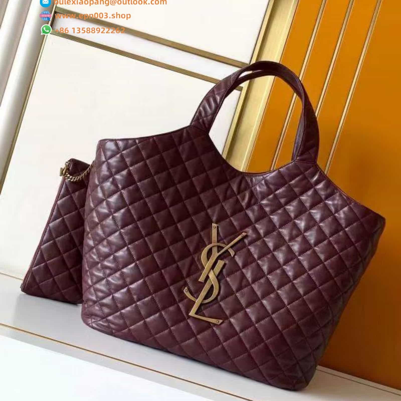 ICARE IN QUILTED NAPPA ROUGE CABERNET - 698651AAANG6195