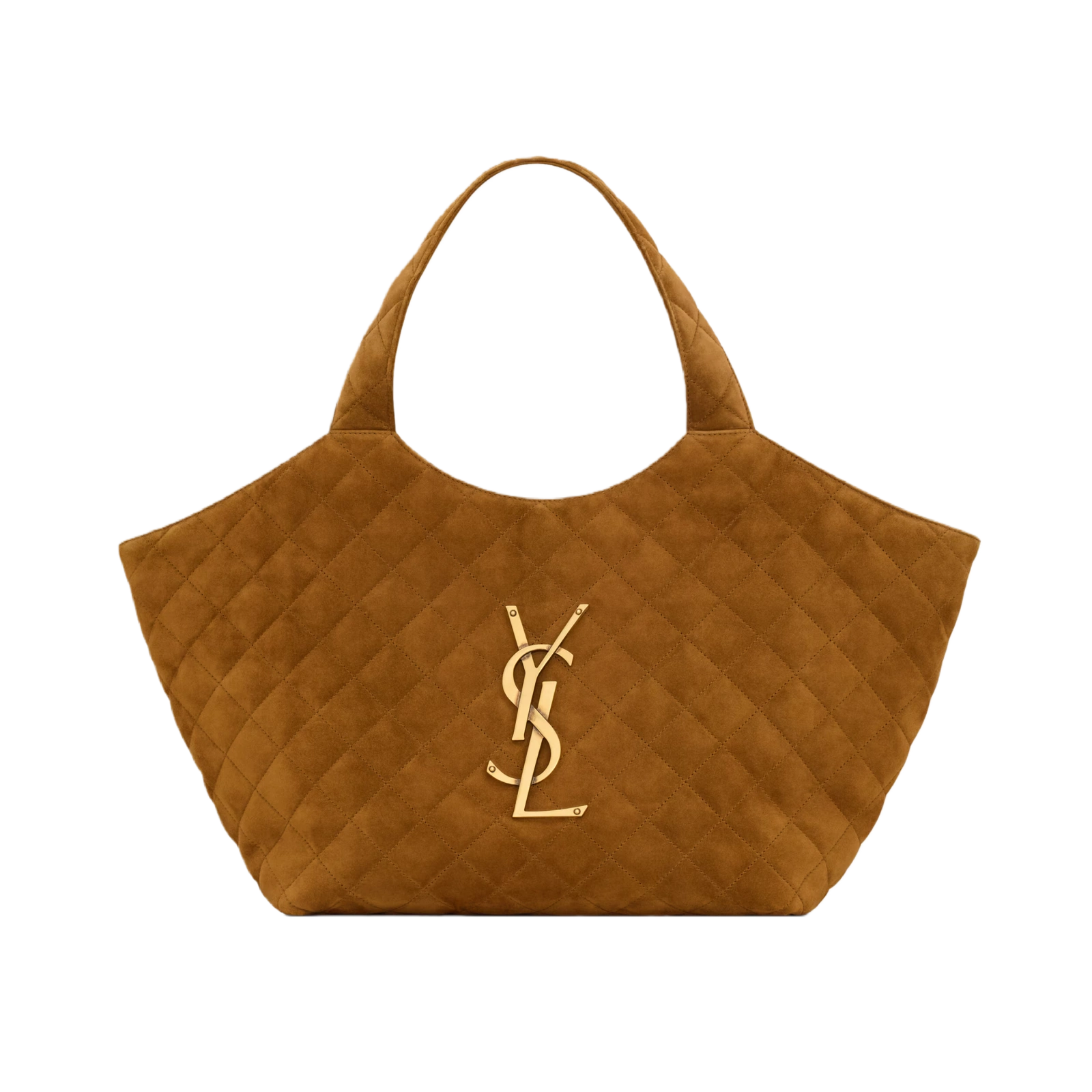 ICARE MEDIUM IN QUILTED SUEDE CARAMEL COGNAC - 858191AAF9P2916