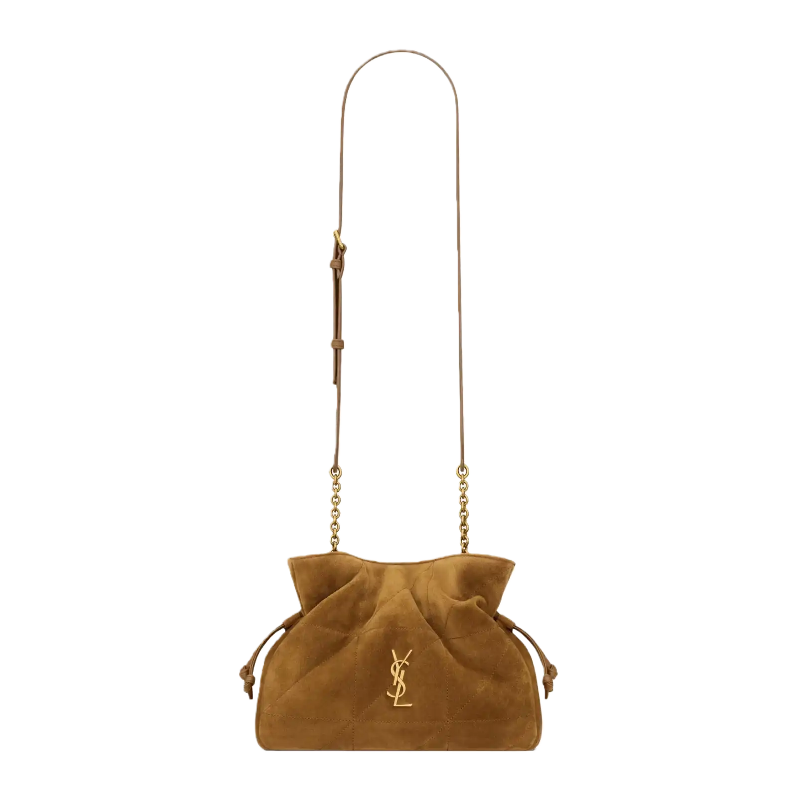 JAMIE SHOULDER POUCH IN SUEDE CARAMEL COGNAC - 8627121U8P72916