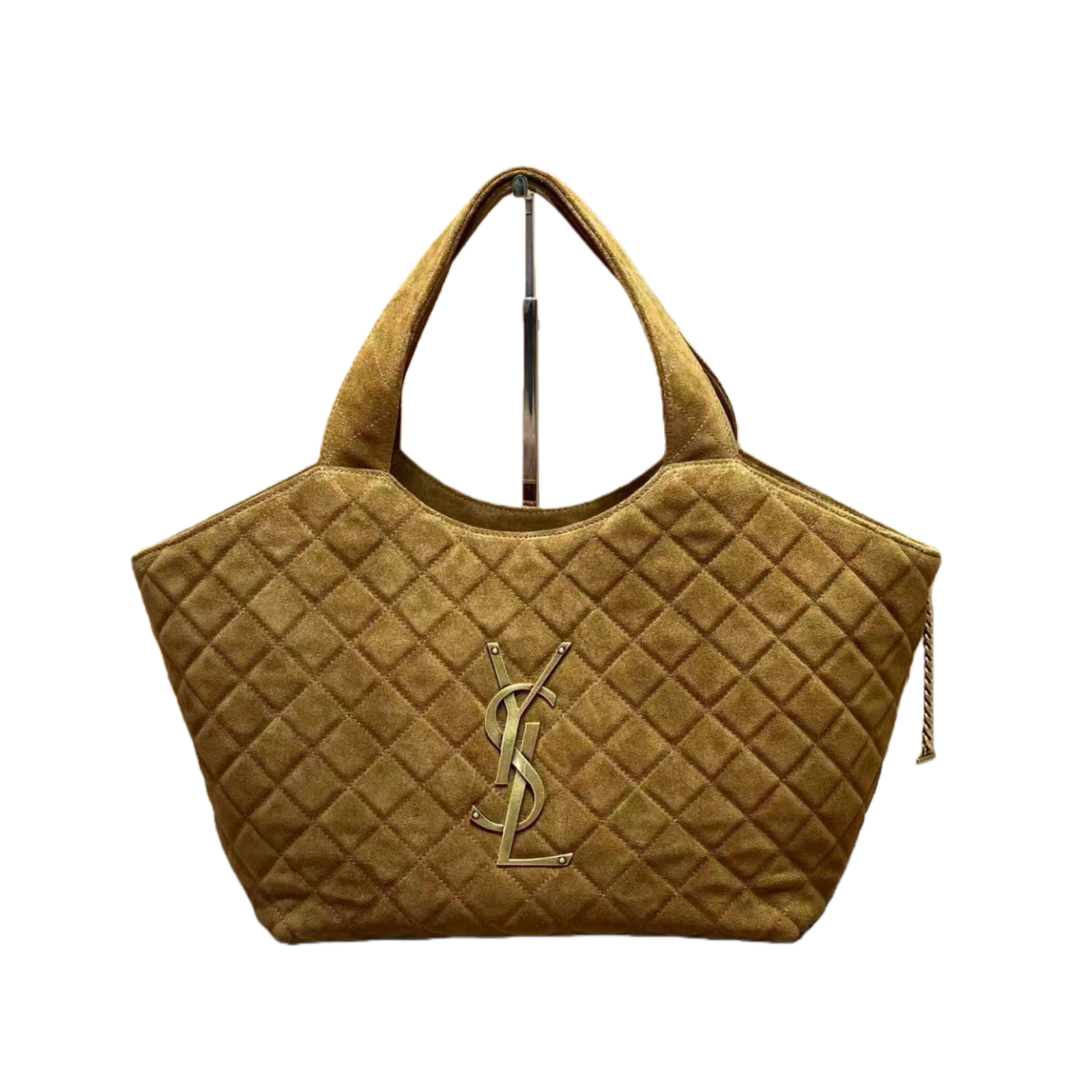 ICARE MEDIUM IN QUILTED SUEDE CARAMEL COGNAC - 858191AAF9P2916