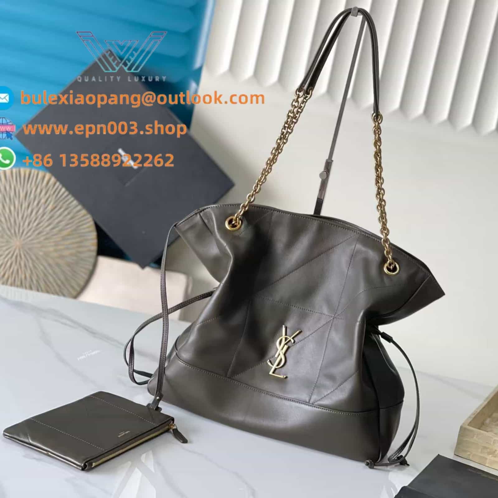 JAMIE SHOPPING IN LAMBSKIN URBAN GREY - 809824AAB321997