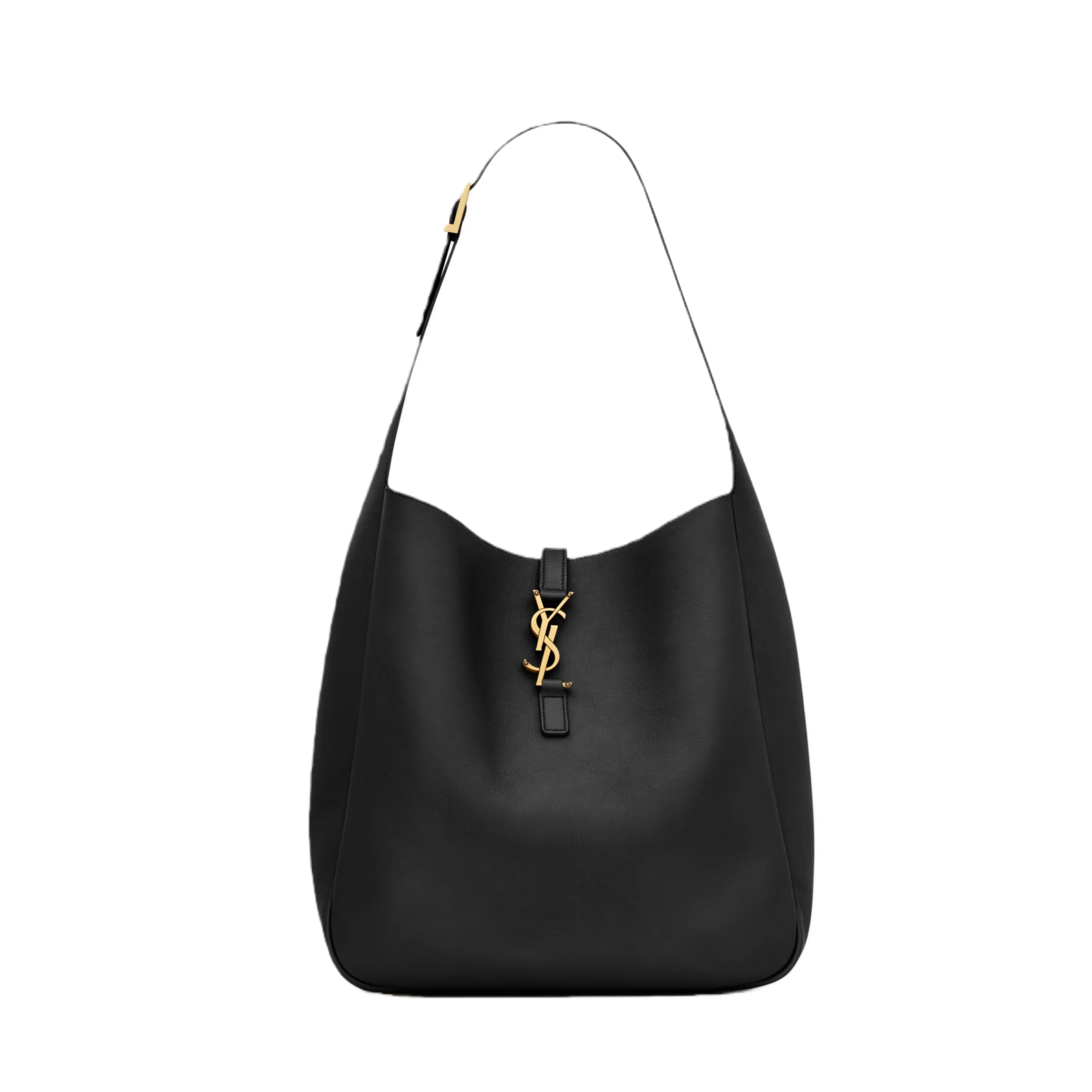LE 5 À 7 SUPPLE LARGE IN GRAINED LEATHER BLACK - 753837AAAUQ1000