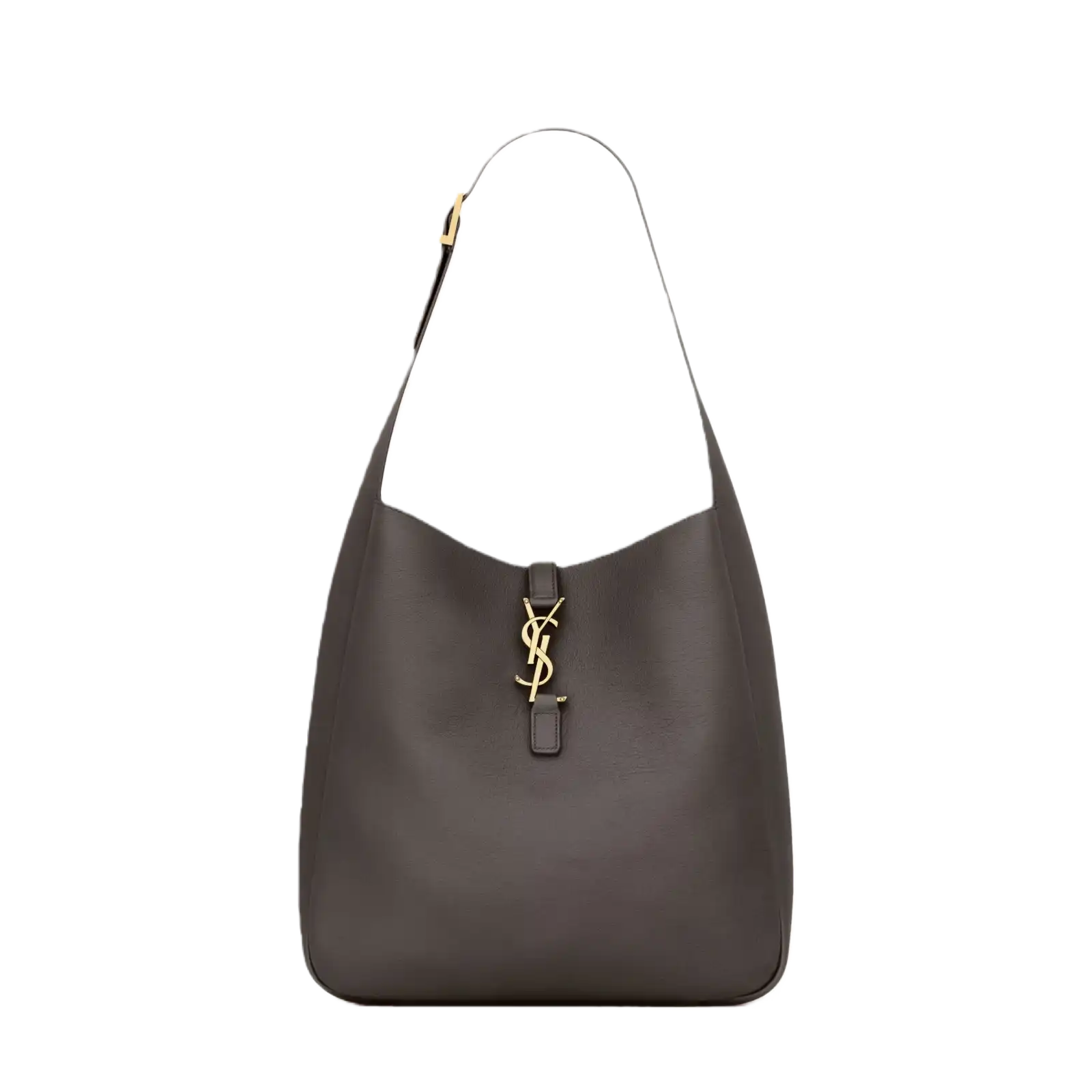 LE 5 À 7 SUPPLE SMALL IN GRAINED LEATHER URBAN GREY - 850533AAAUQ1997