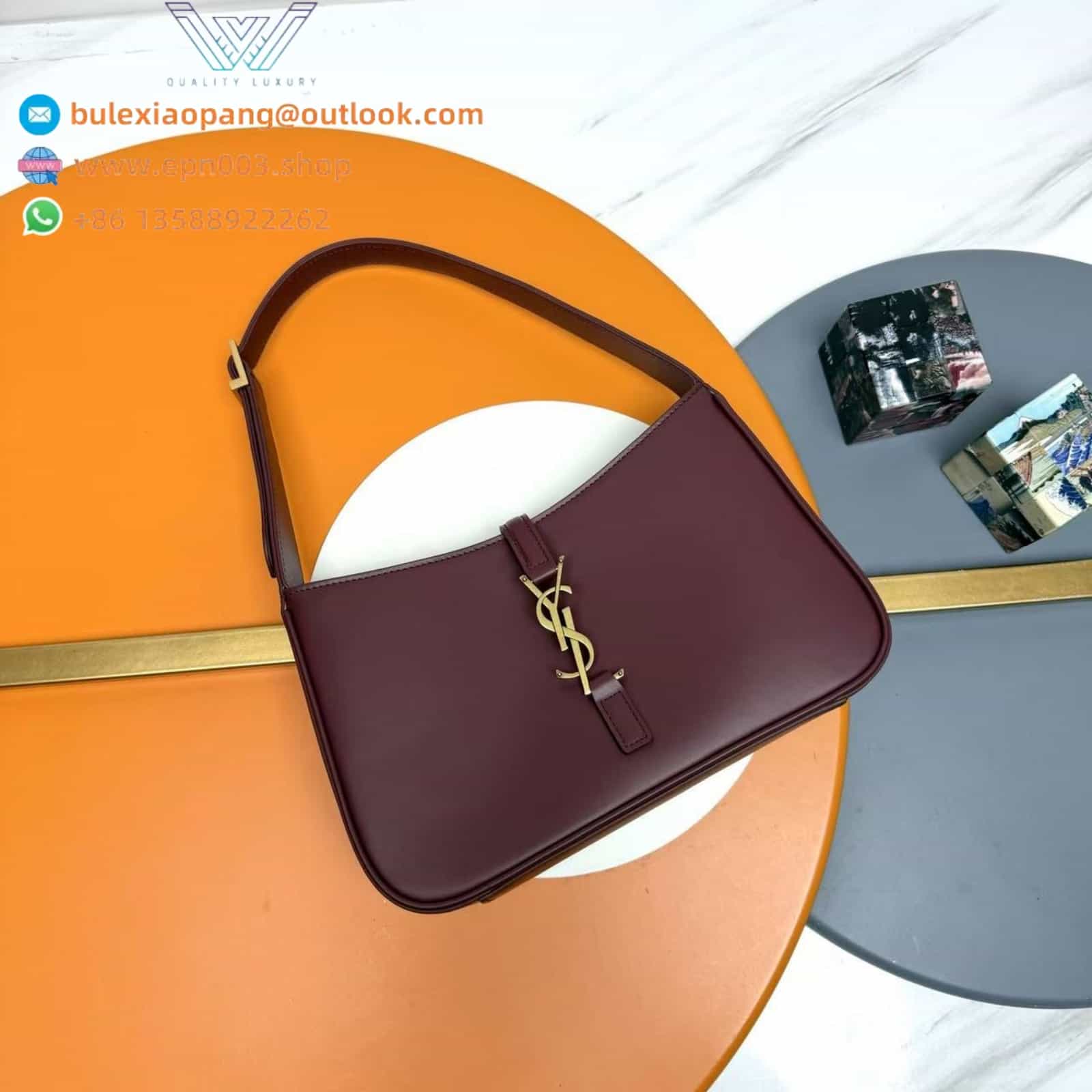 LE 5 À 7 IN PATENT LEATHER DARK RED WINE - 657228B870W6413