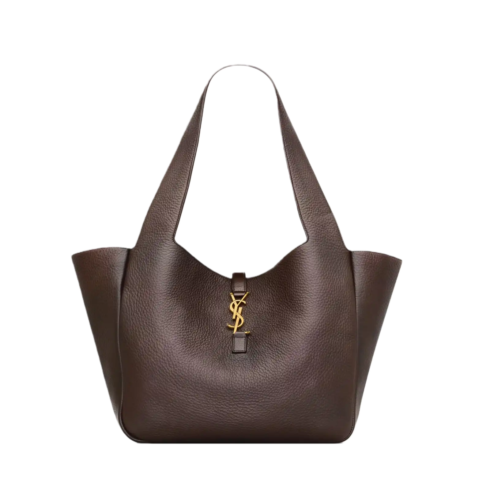 LE 5 À 7 BEA IN GRAINED LEATHER DARK BROWN - 763435AADUU2837