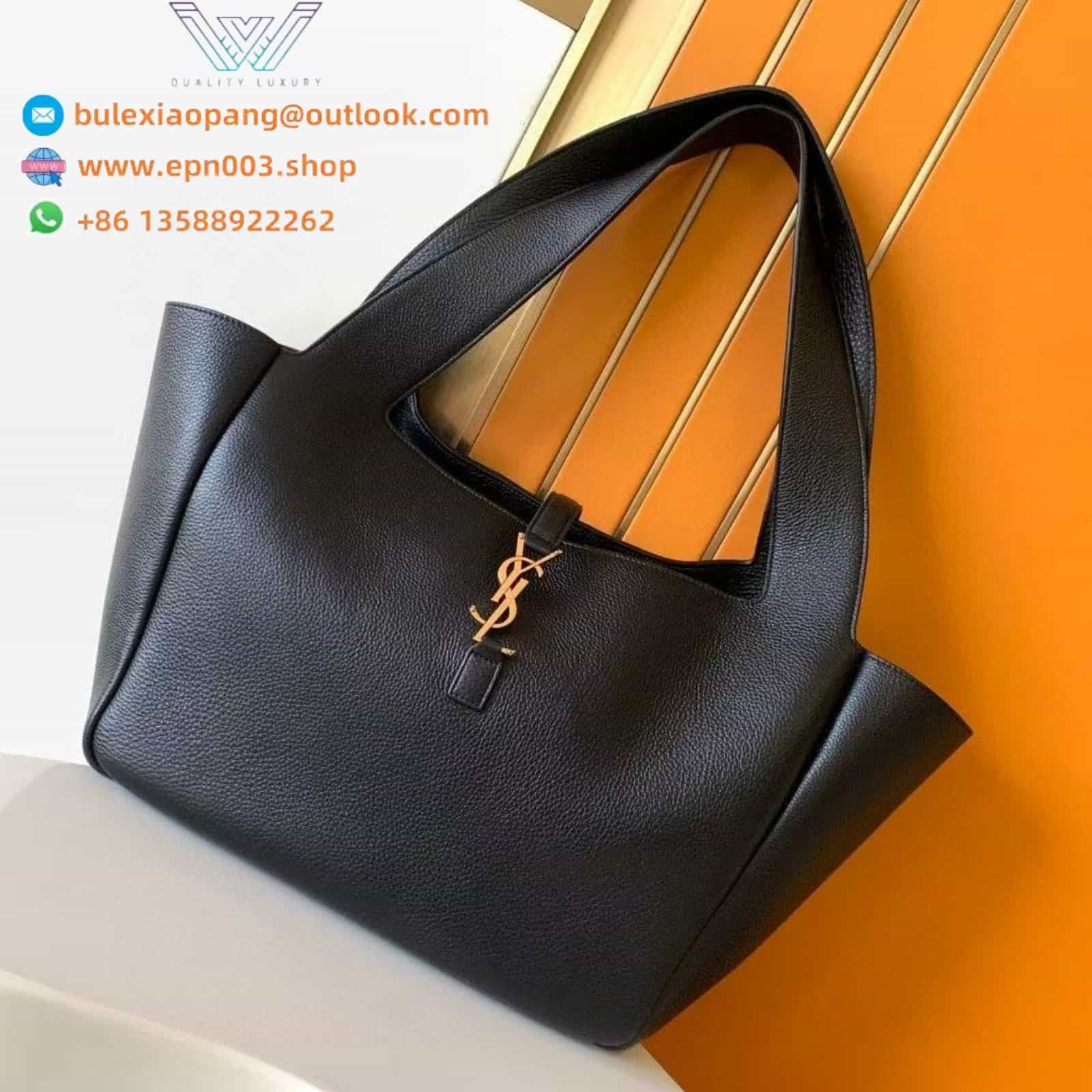 LE 5 À 7 BEA IN GRAINED LEATHER BLACK - 763435AADUU1000