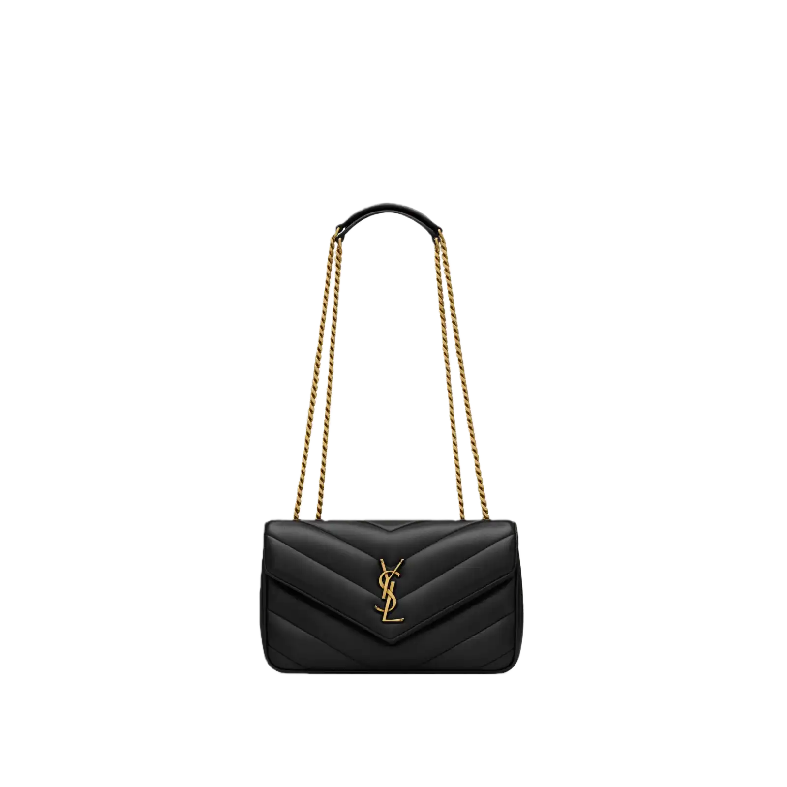 LOULOU MINI/SMALL IN MATELASSÉ LAMBSKIN BLACK - 801437AAEAX1000