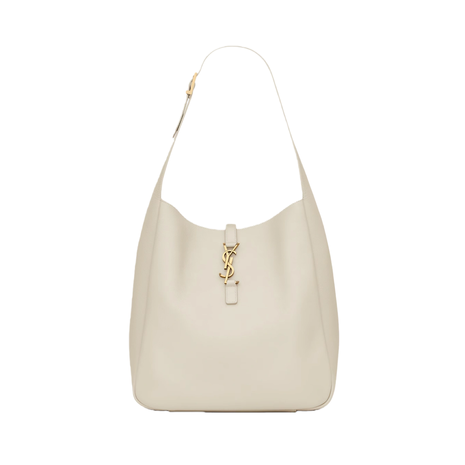 LE 5 À 7 SUPPLE LARGE IN GRAINED LEATHER WHITE - 753837AAAUQ9207