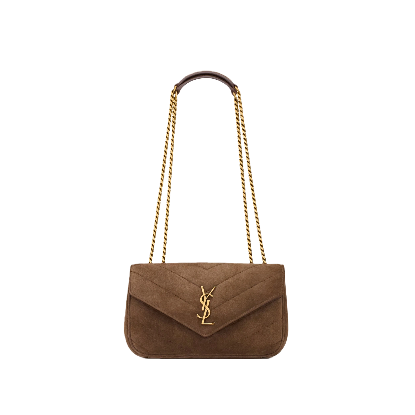 LOULOU MINI/ SMALL MATELASSÉ SUEDE BROWN COFFEE - 871618AAEY62358
