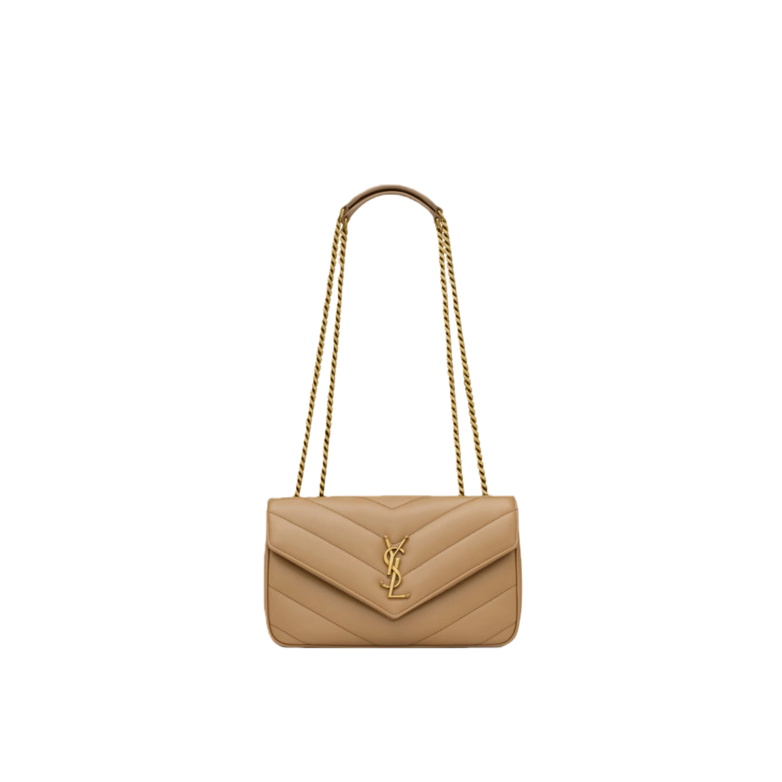 LOULOU MINI/SMALL IN MATELASSÉ LAMBSKIN NATURAL TAN - 801437AAEAX2357
