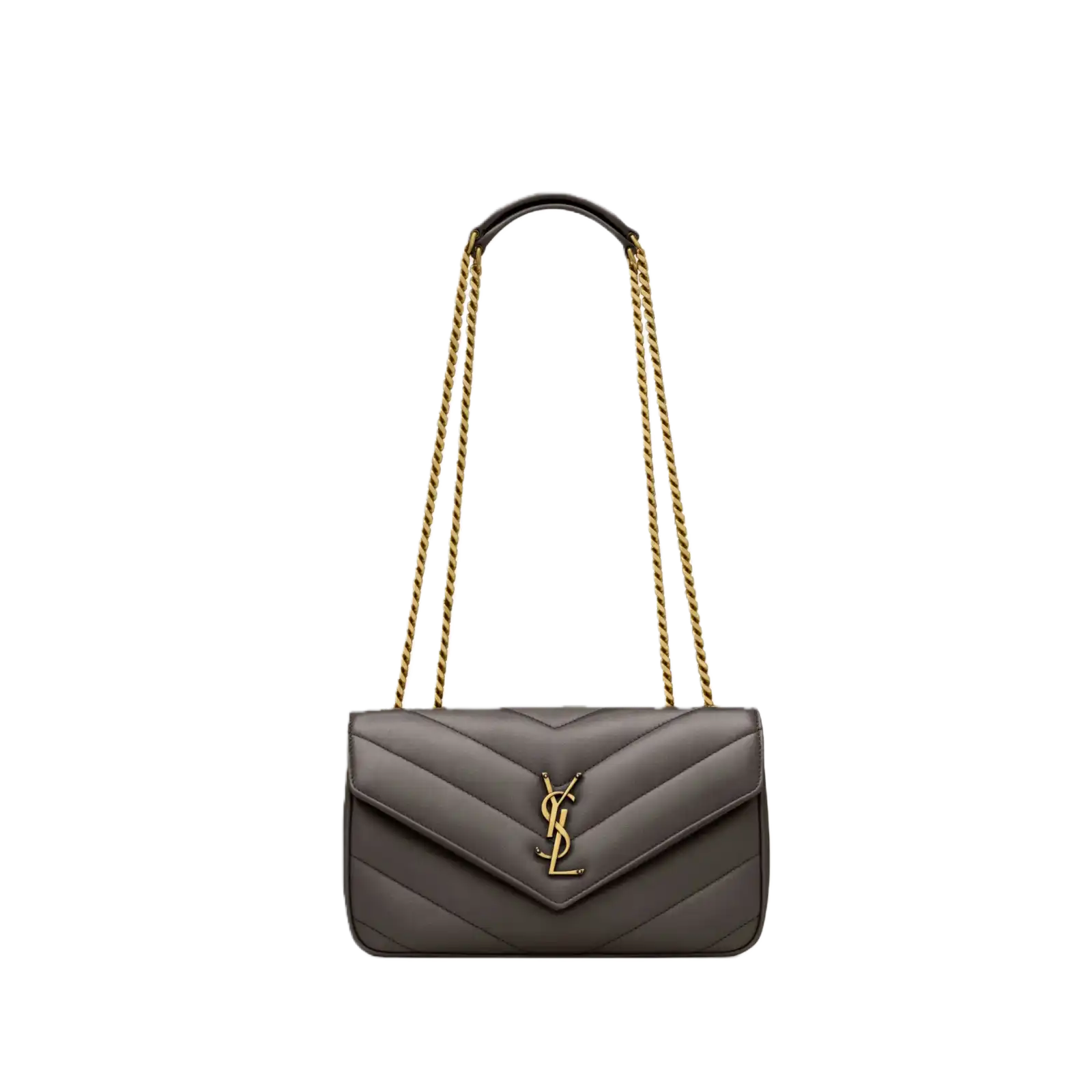 LOULOU MINI/SMALL IN MATELASSÉ LAMBSKIN URBAN GREY - 821749AAEAX1997