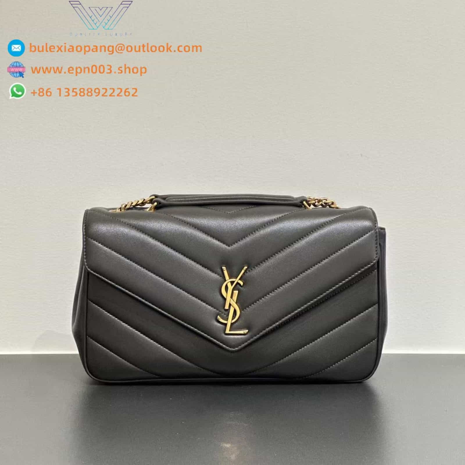 LOULOU MEDIUM/LARGE IN MATELASSÉ LAMBSKIN URBAN GREY - 801439AAEAX1997