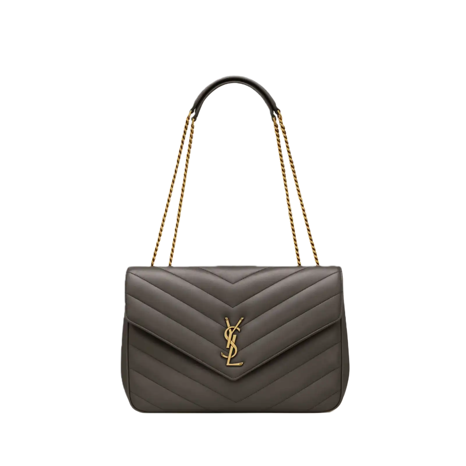 LOULOU MEDIUM/LARGE IN MATELASSÉ LAMBSKIN URBAN GREY - 801439AAEAX1997