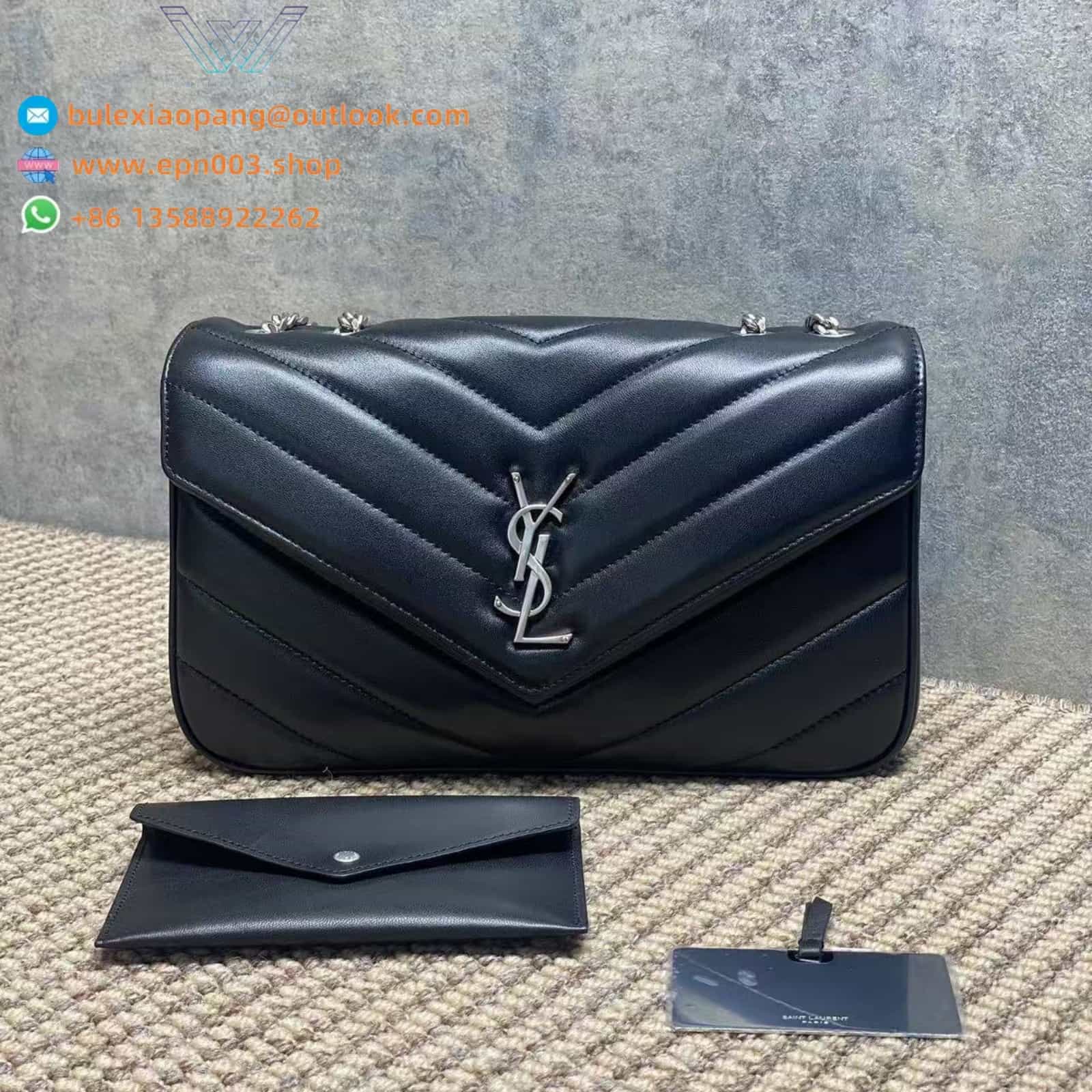 LOULOU MEDIUM/LARGE IN MATELASSÉ LAMBSKIN BLACK - 803541AAE4Y1000