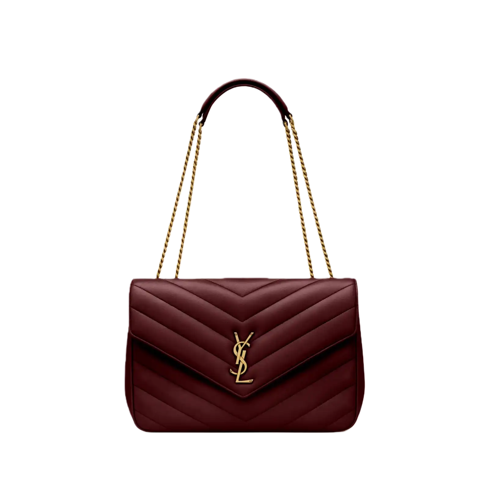 LOULOU LARGE IN MATELASSÉ LAMBSKIN ROUGE CABERNET - 803541AAEAX6197
