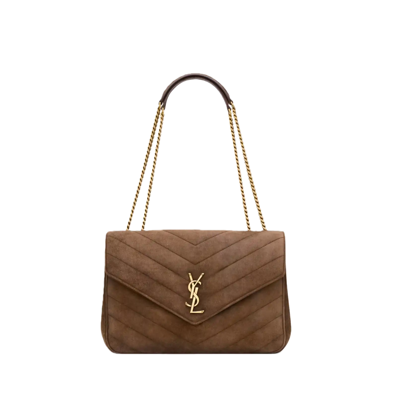 LOULOU LARGE IN MATELASSÉ SUEDE BROWN COFFEE - 803541AAEY62358