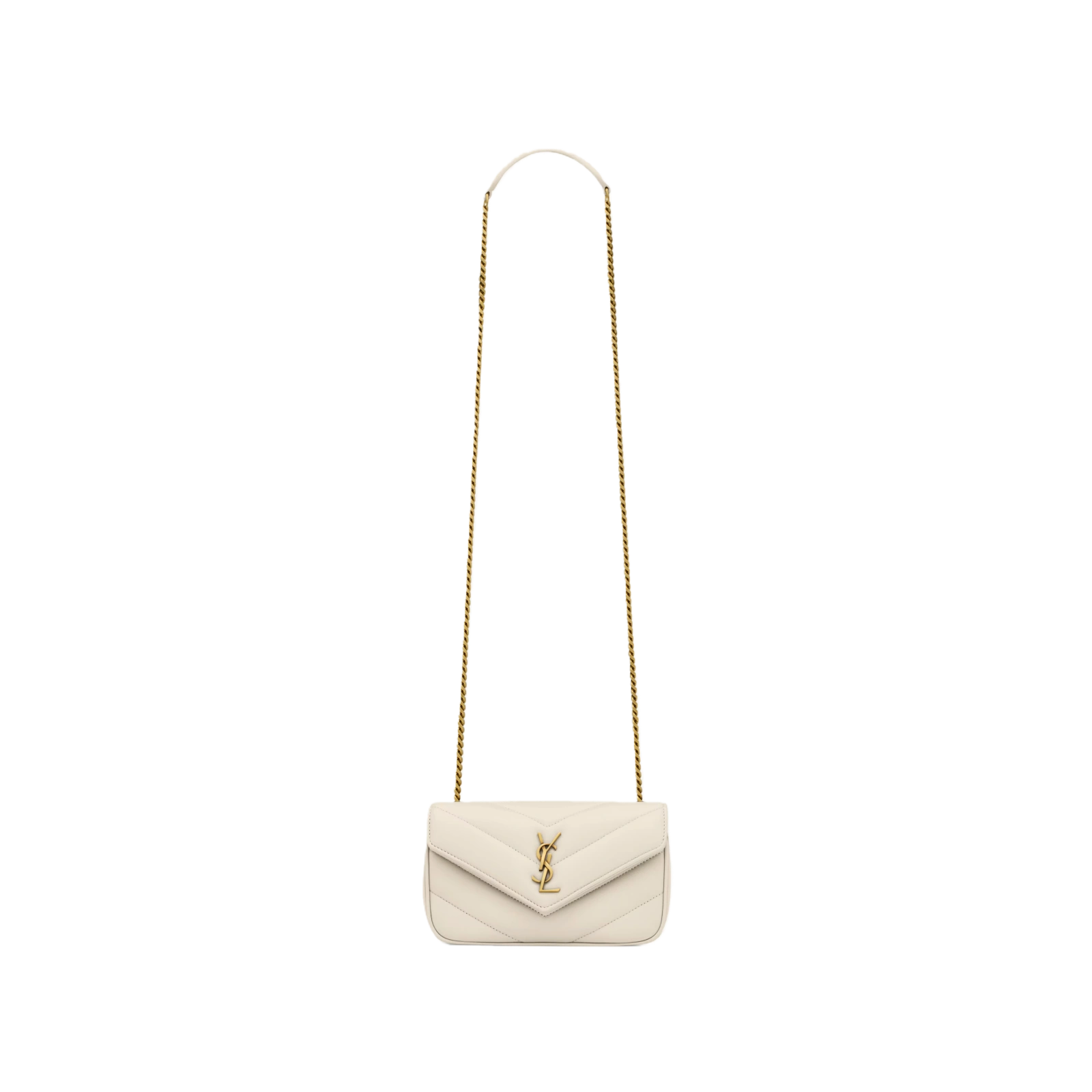 LOULOU MINI/SMALL IN LAMBSKIN BLANC VINTAGE - 821749AAEAX9207