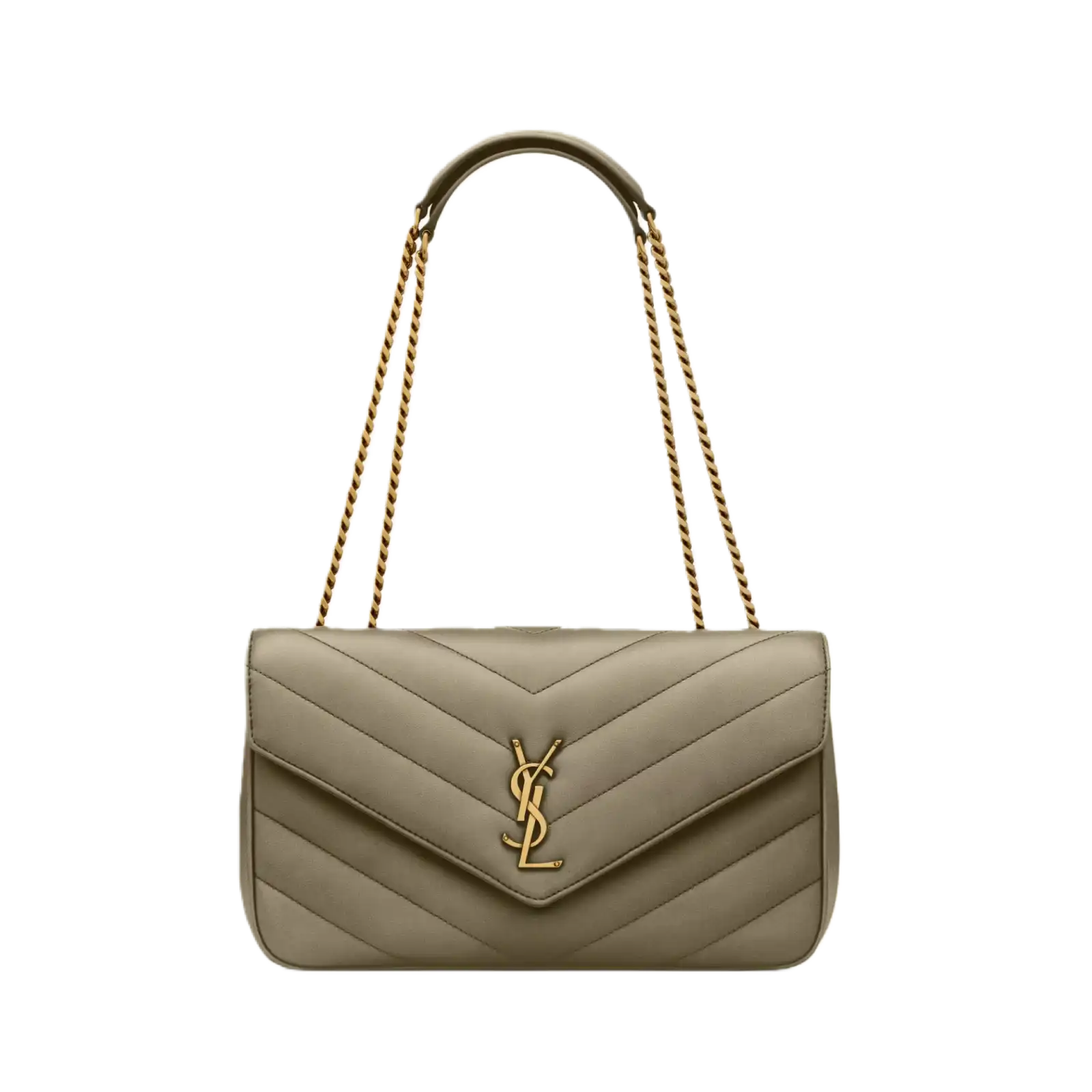 LOULOU MINI/SMALL/MEDIUM IN MATELASSÉ LAMBSKIN DARK STRONG MOSS - 821749AAEAX3775