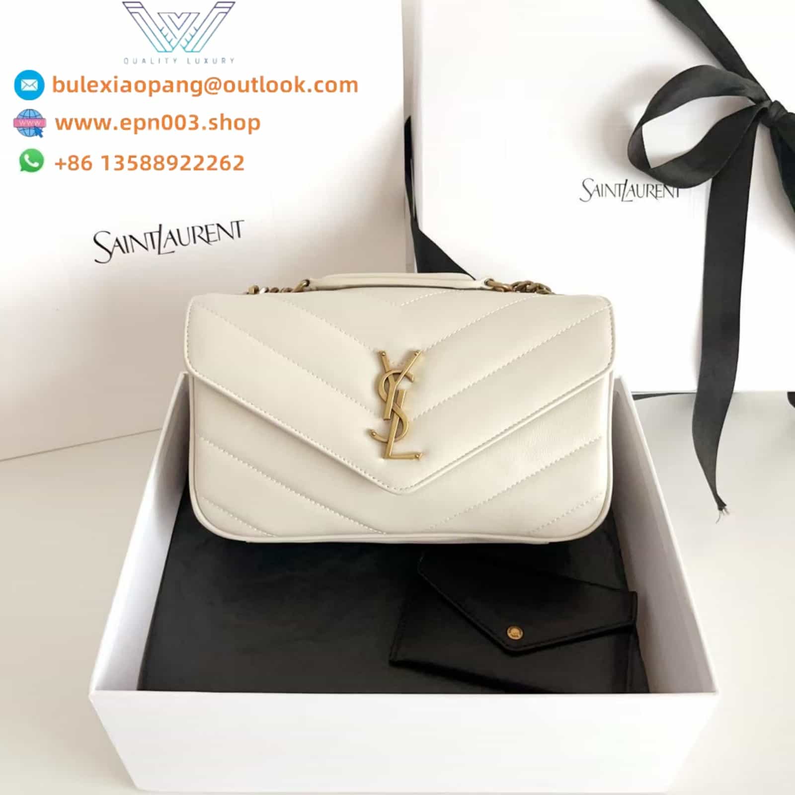 LOULOU MINI/SMALL IN LAMBSKIN BLANC VINTAGE - 821749AAEAX9207