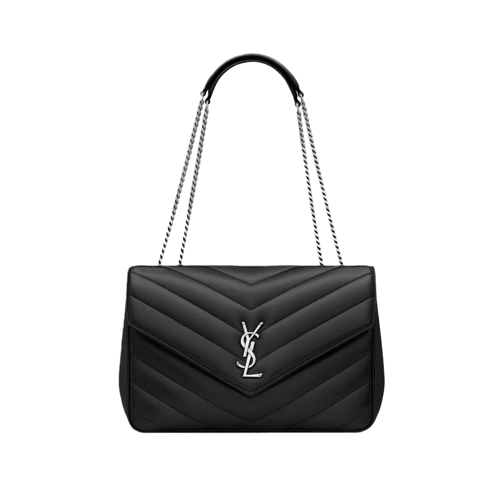 LOULOU MEDIUM/LARGE IN MATELASSÉ LAMBSKIN BLACK - 803541AAE4Y1000