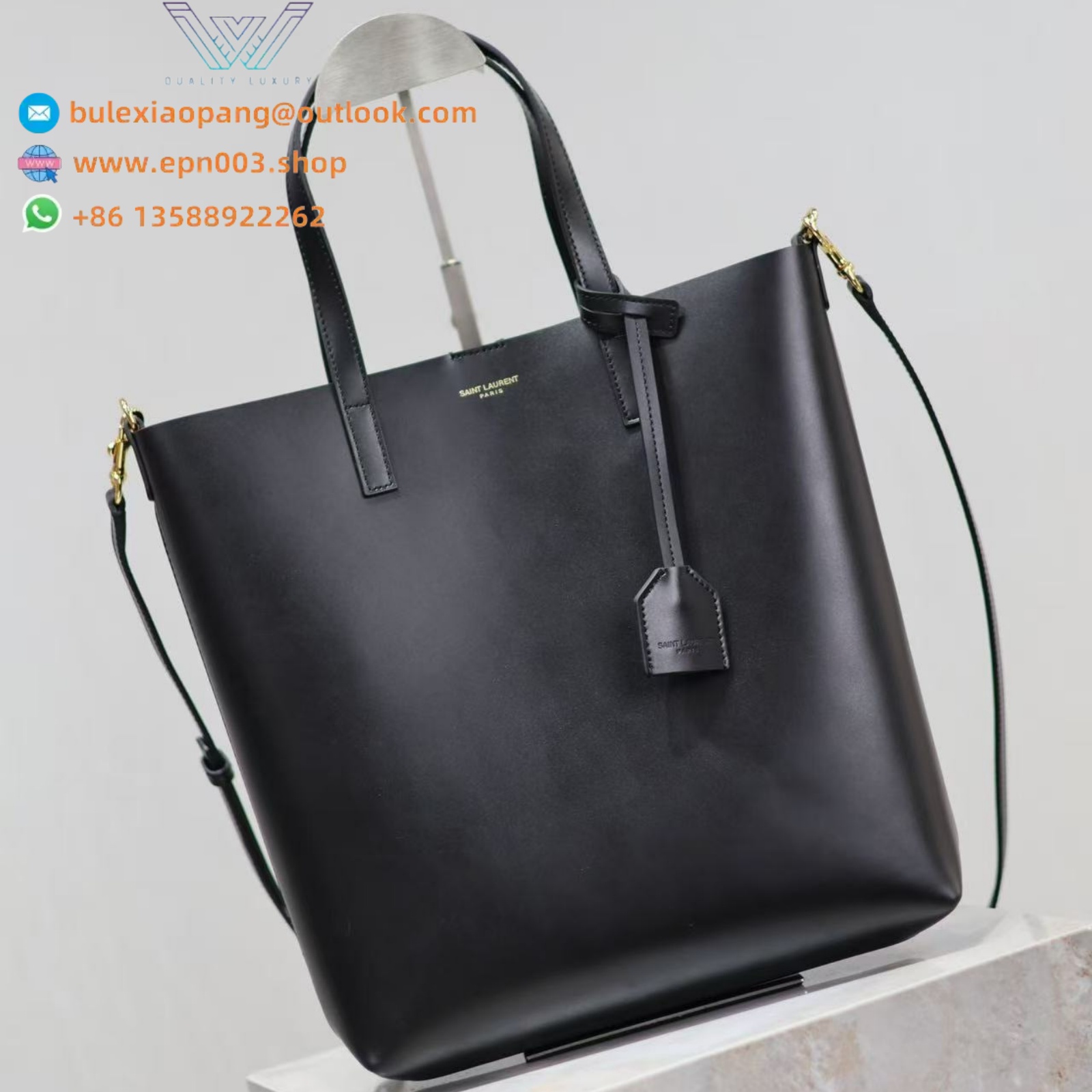 SHOPPING SAINT LAURENT IN LEATHER BLACK - 600306CSV0J1000