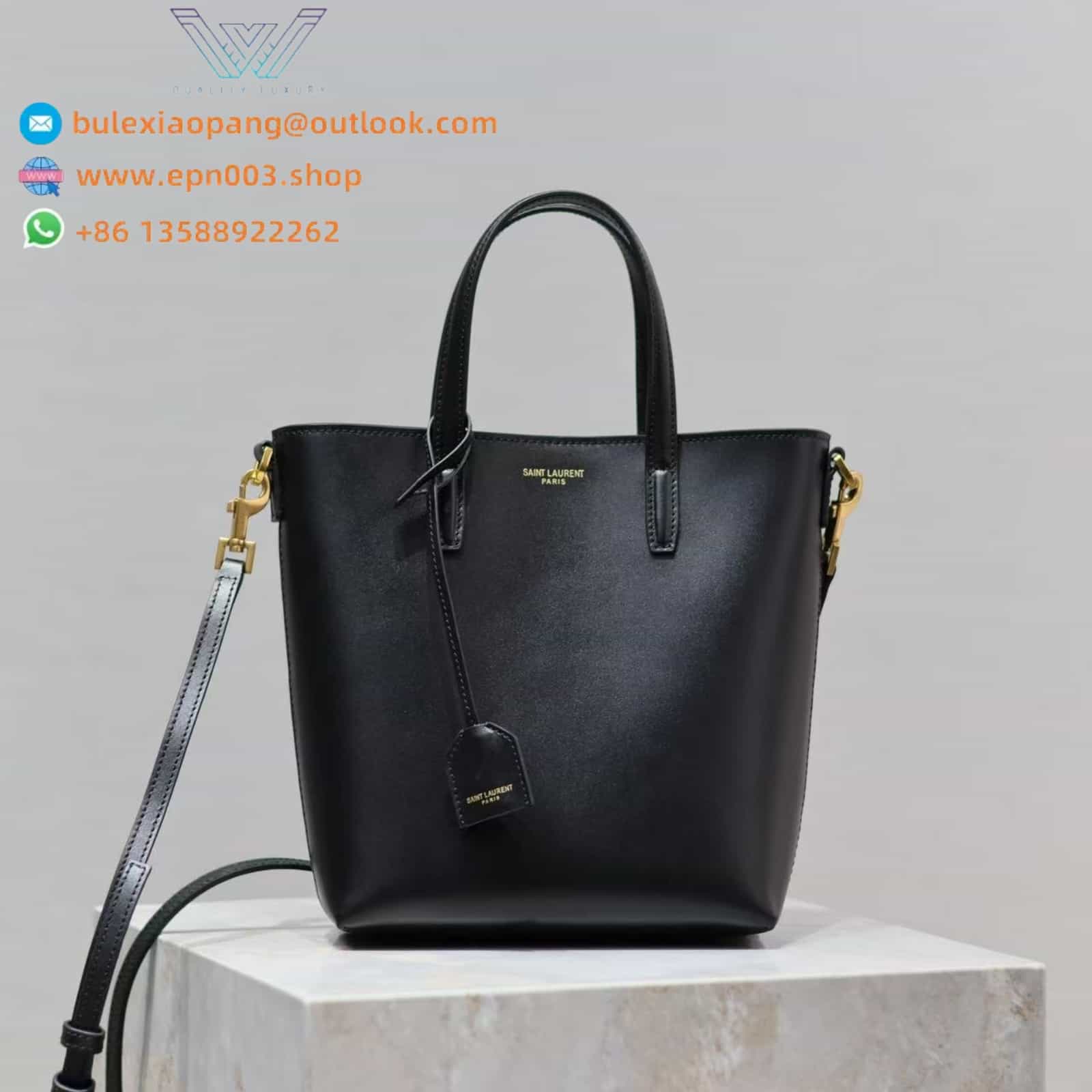 SHOPPING SAINT LAURENT TOY IN LEATHER BLACK - 600307CSV0J1000
