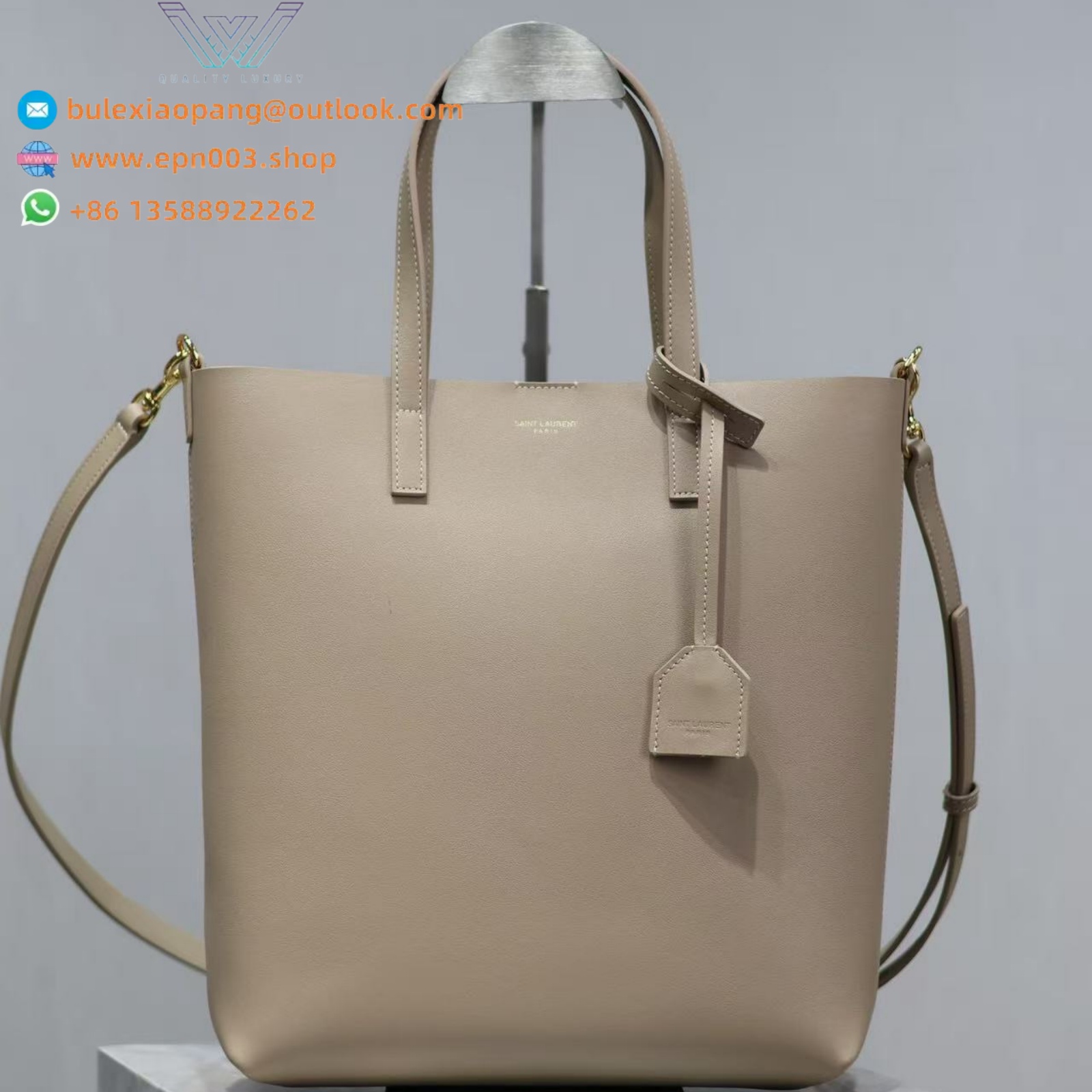 SHOPPING SAINT LAURENT TOY IN LEATHER DARK BEIGE - 600307CSV0J2721