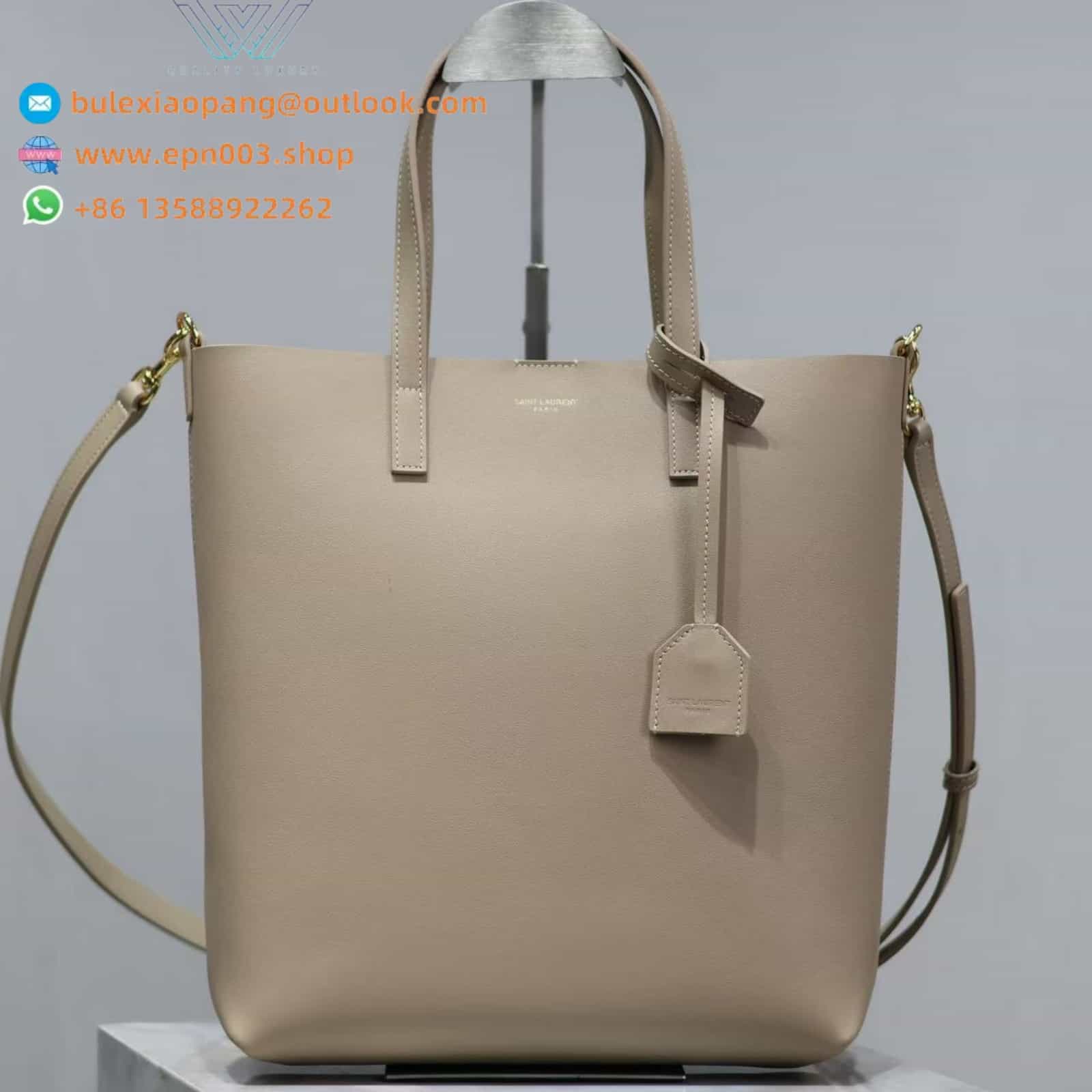 SHOPPING SAINT LAURENT IN LEATHER DARK BEIGE - 600306CSV0J2721