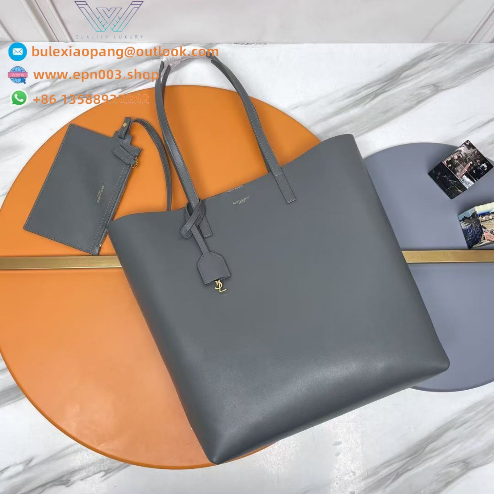 SHOPPING SAINT LAURENT TOY IN LEATHER STORM - 600307CSV0J1112