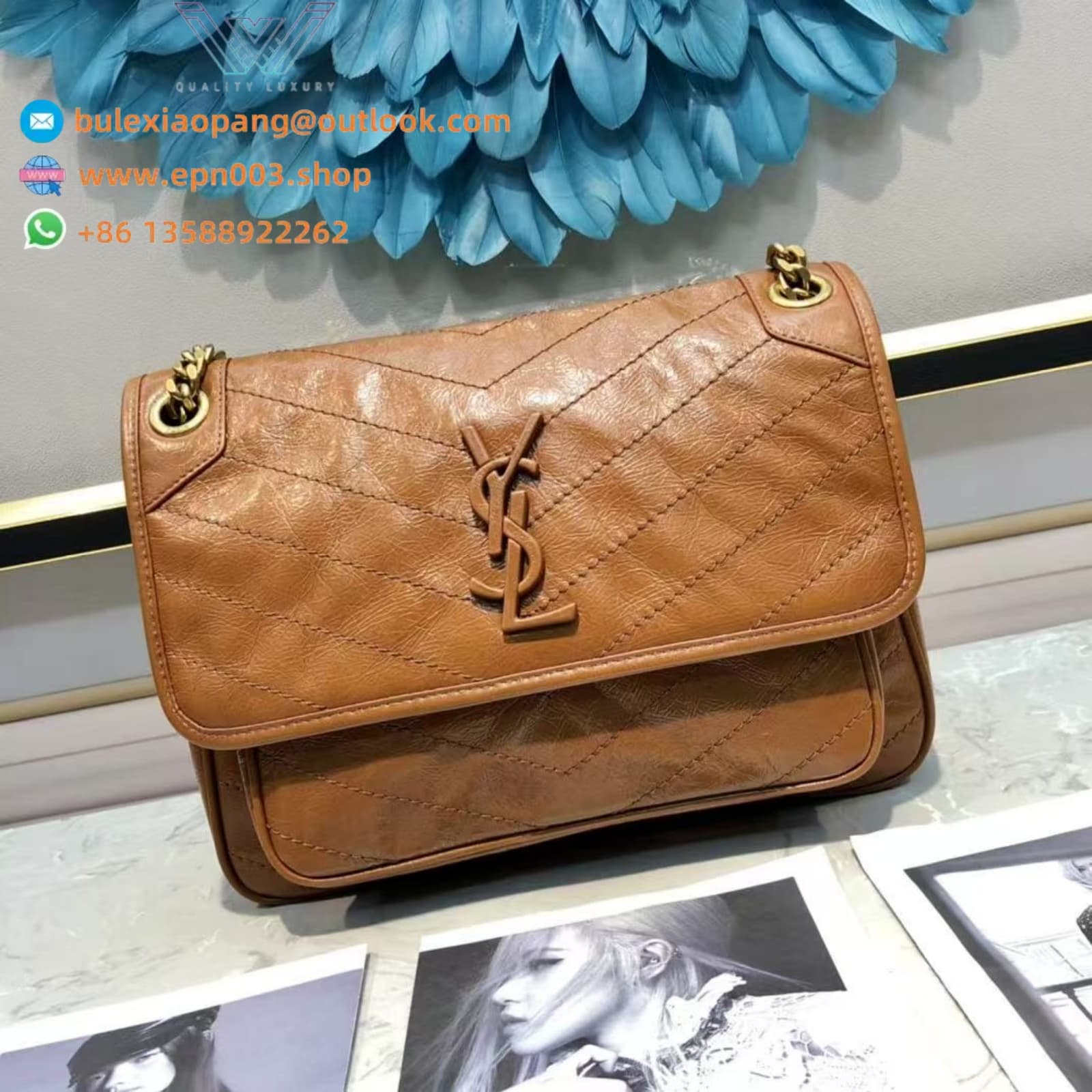 NIKI BABY/MEDIUM IN VINTAGE LEATHER LIGHT CARAMEL - 6331581YG072522