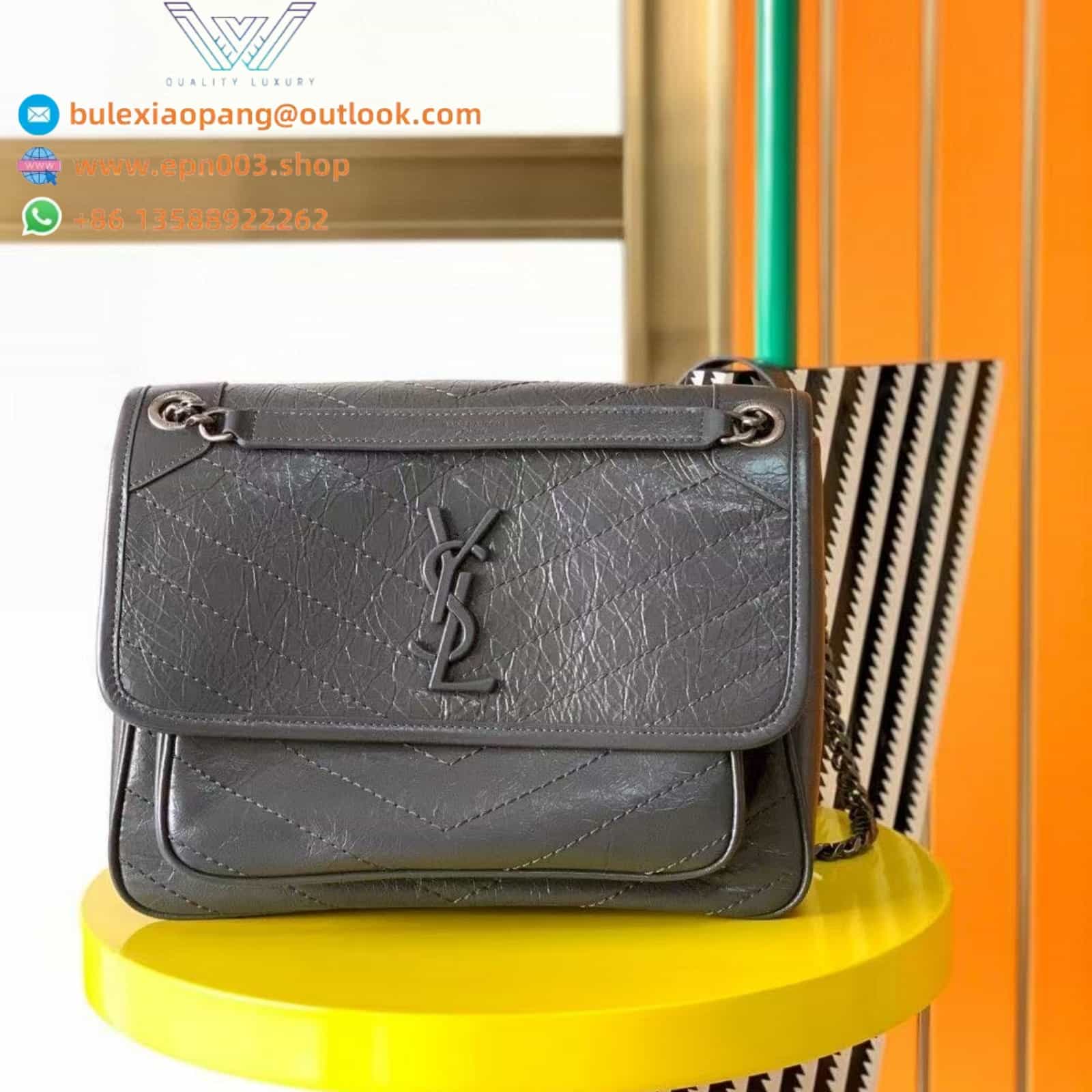 NIKI MEDIUM IN VINTAGE LEATHER STORM - 6331580EN041112