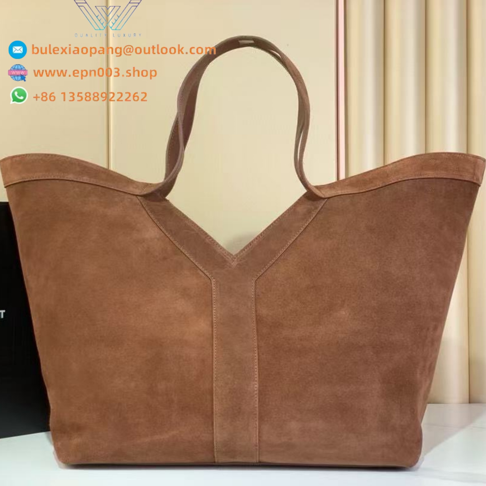 Y TOTE IN SUEDE CARAMEL COGNAC - 817602C0X0W2924