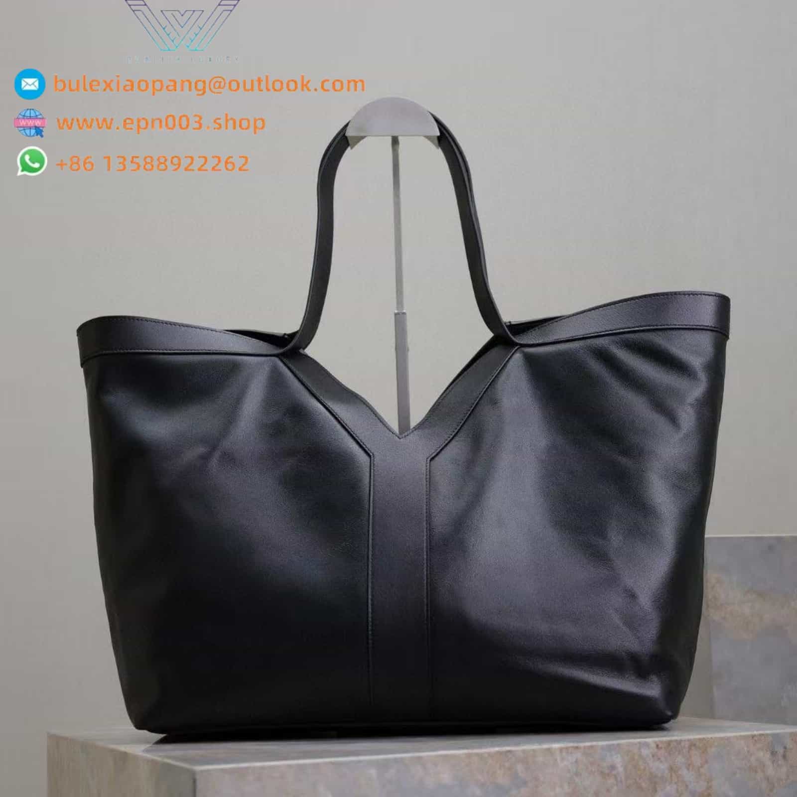 Y TOTE IN LEATHER BLACK - 817602AAEB31000