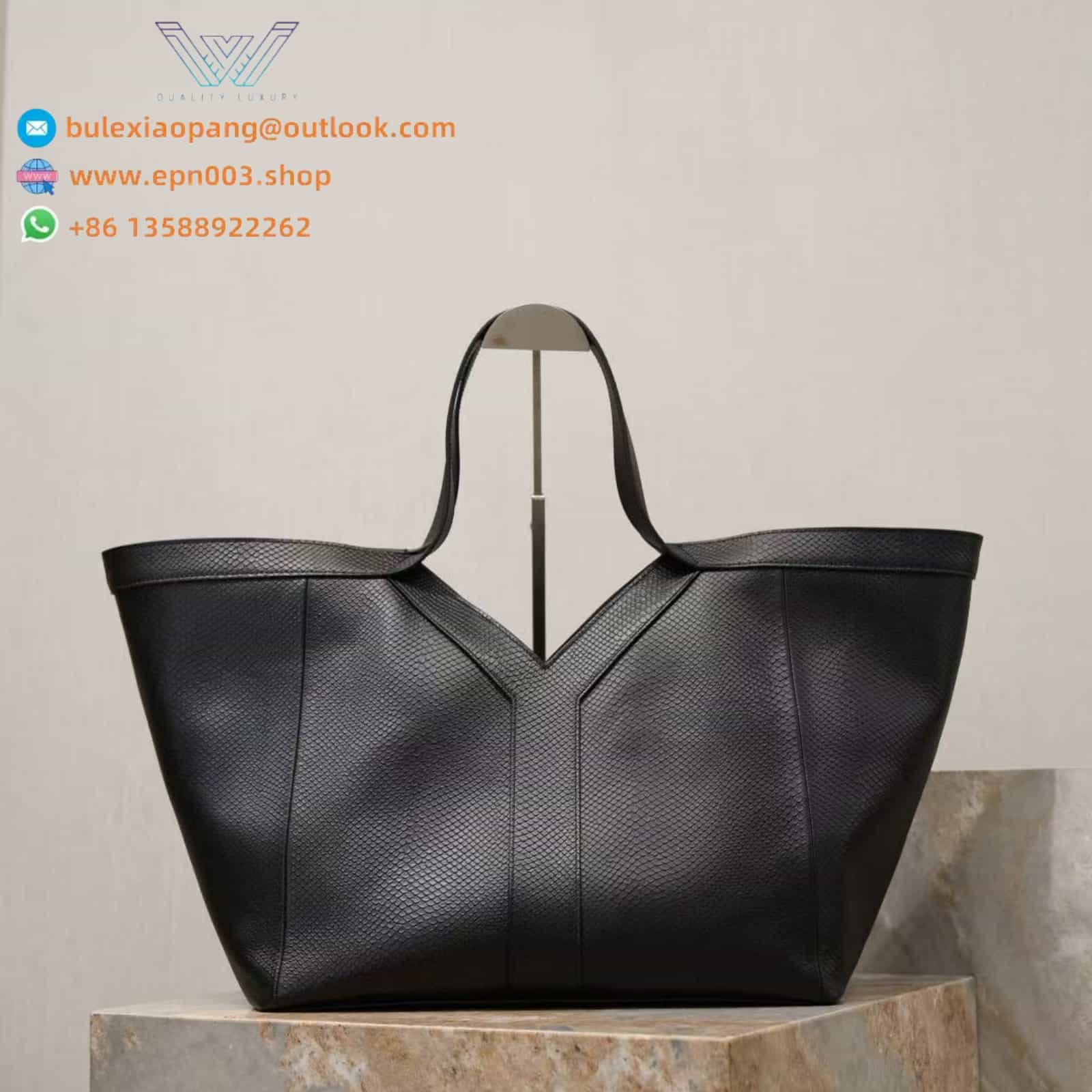 Y TOTE IN PYTHON BLACK - 817602L360W1000