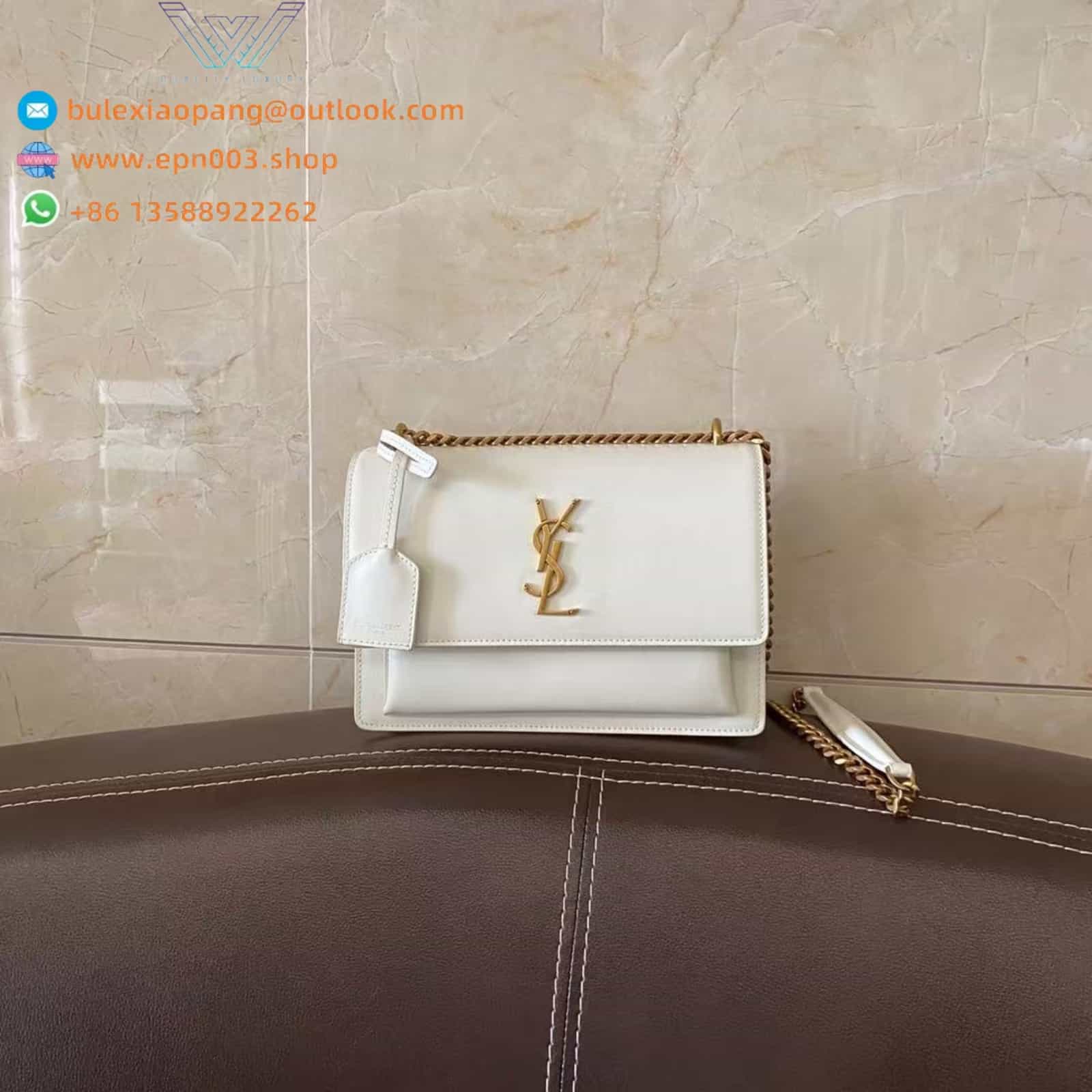 SUNSET MEDIUM IN SMOOTH LEATHER WHITE - 442906D420W9207