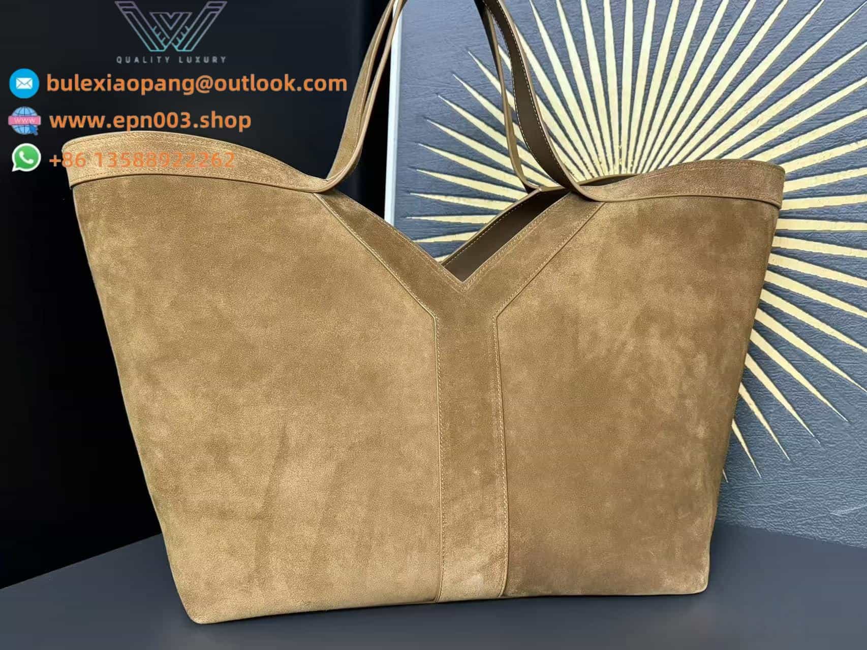 Y MAXI TOTE IN SUEDE DRY GRAIN - 839976C0X0W2795