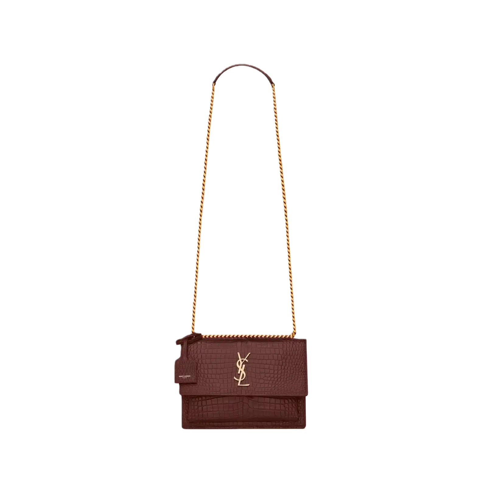 SUNSET MEDIUM IN CROCODILE-EMBOSSED LEATHER RED VELVET - 442906DND0J6147