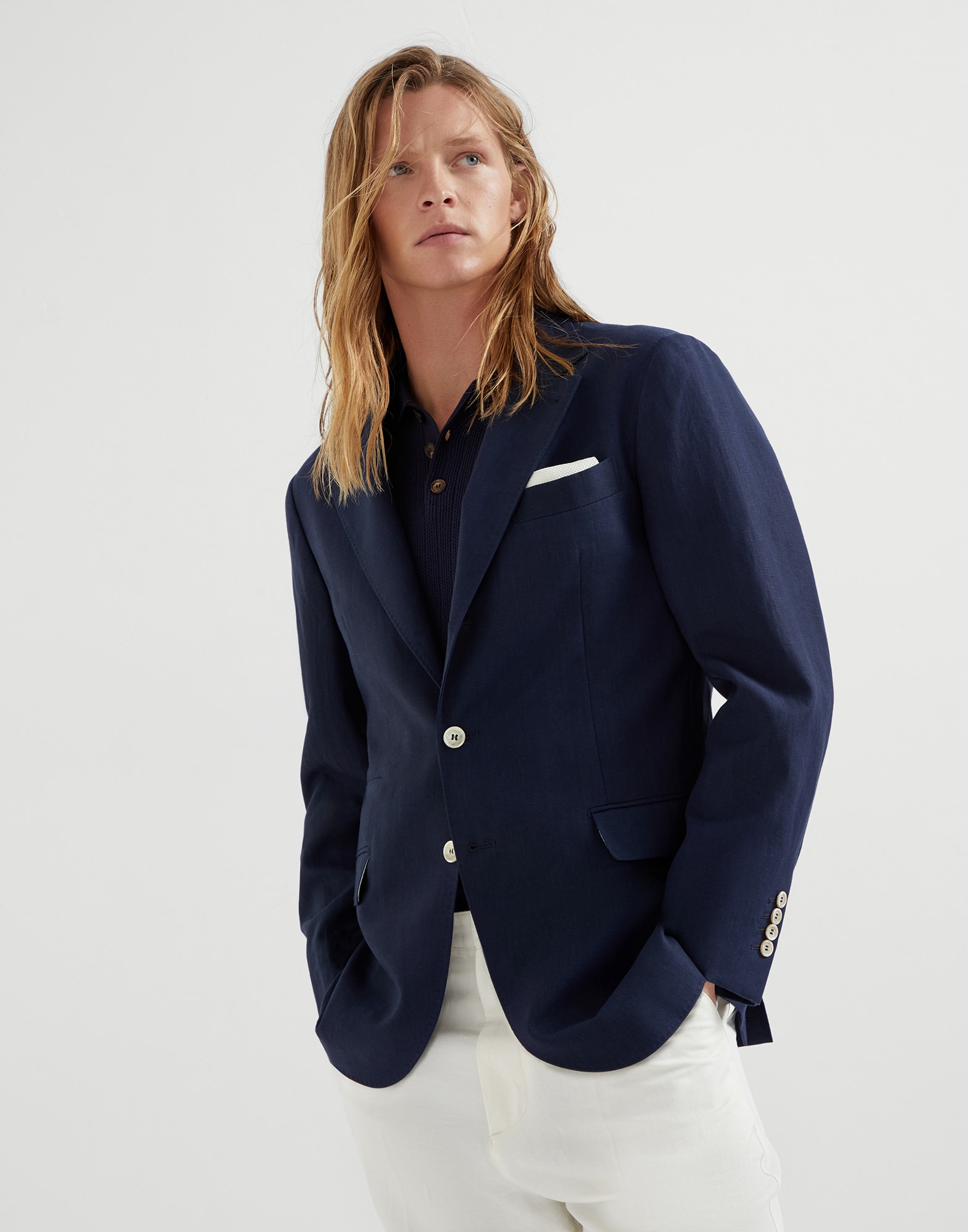 Linen deconstructed blazer