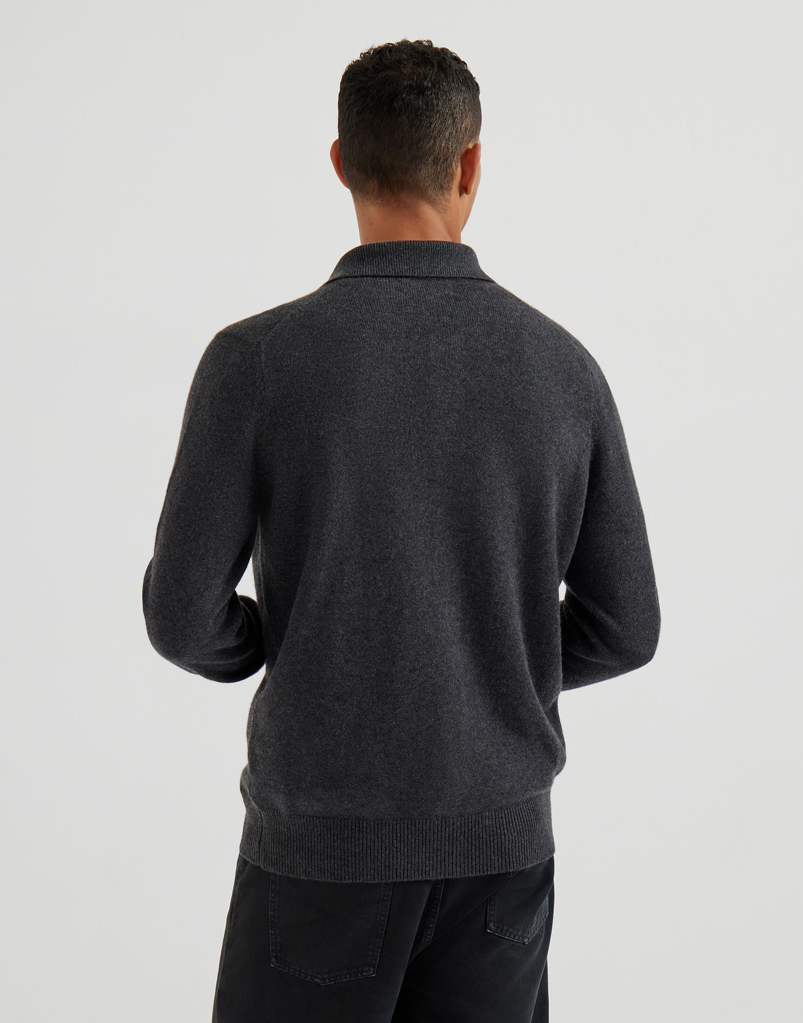 Cashmere shirt-style cardigan with chest pockets