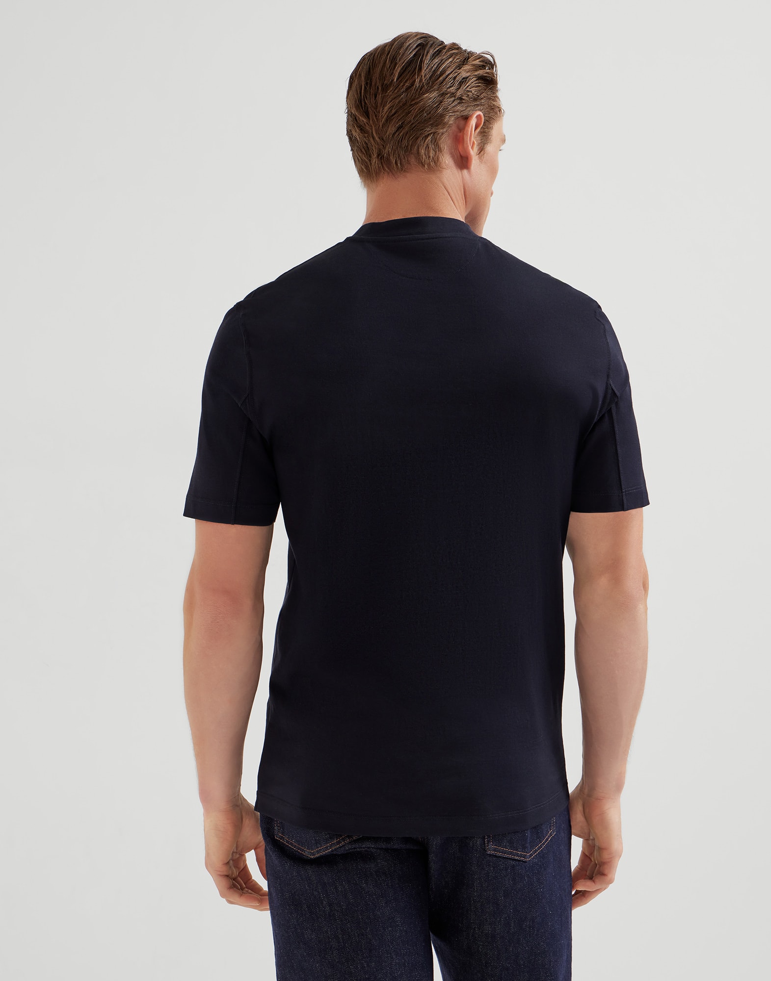 Cotton jersey V-neck T-shirt
