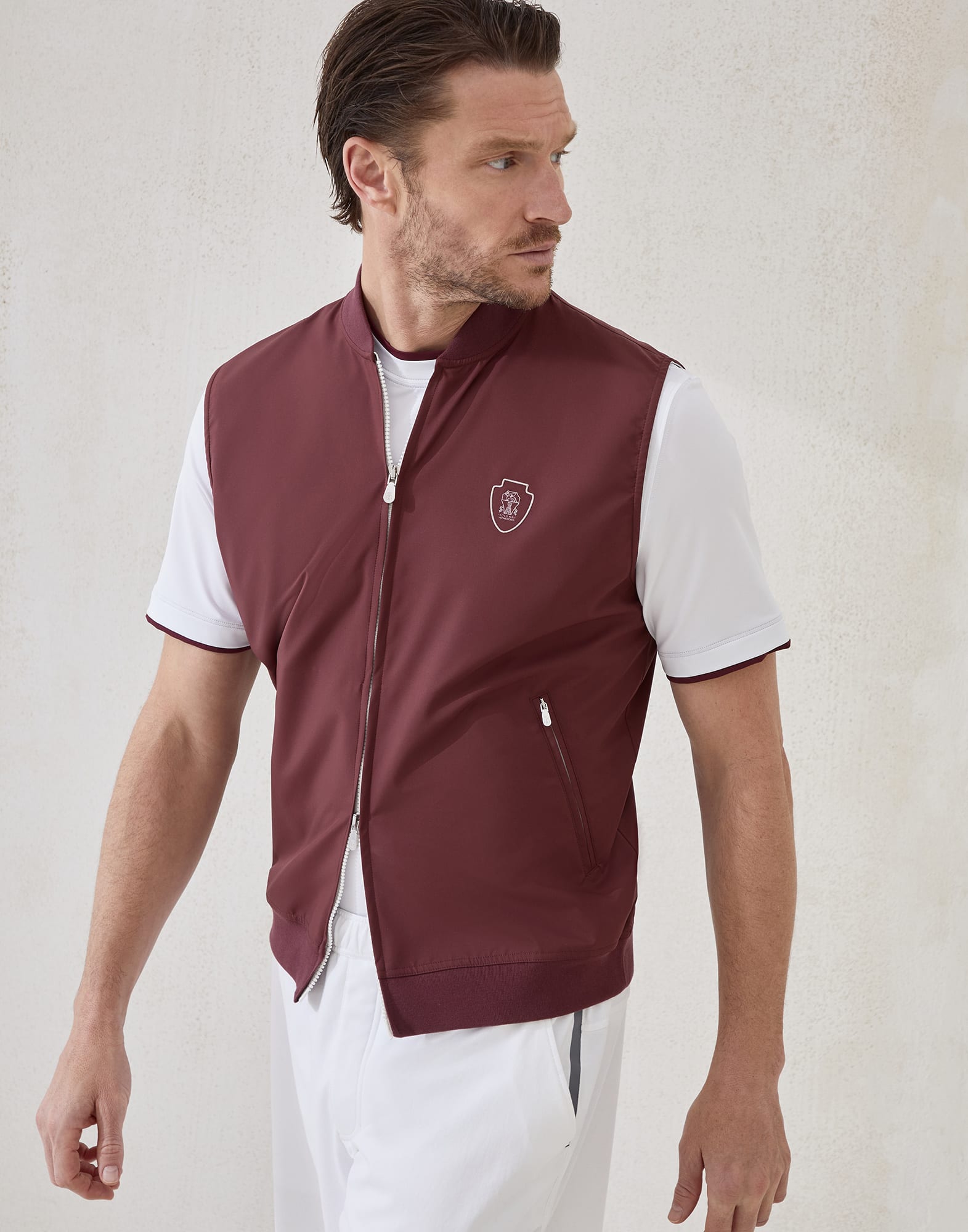 Nylon vest with logo