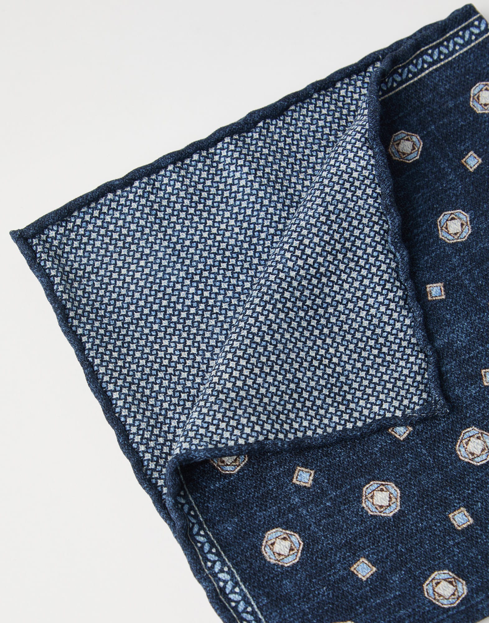 Double face silk pocket square
