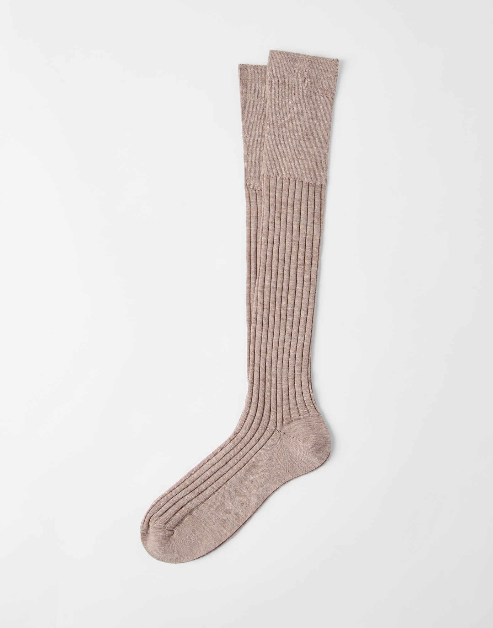 Virgin wool and cashmere rib knit socks