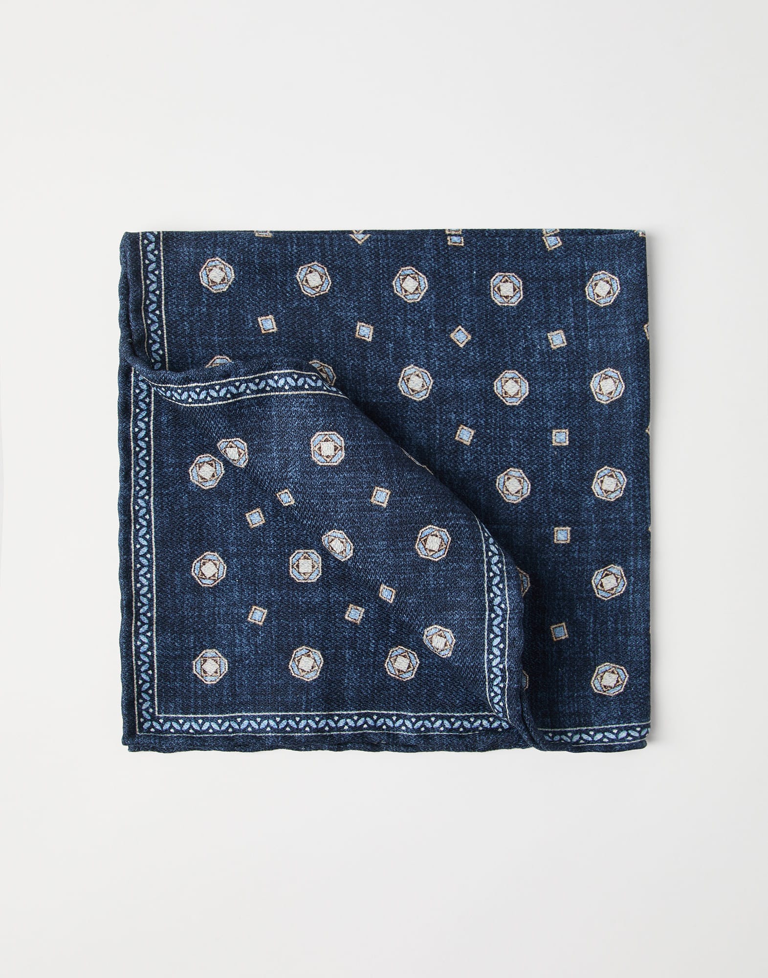 Double face silk pocket square
