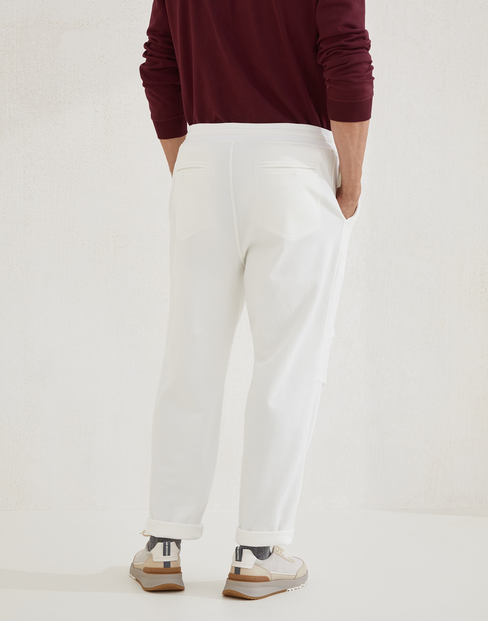 Techno cotton French terry trousers