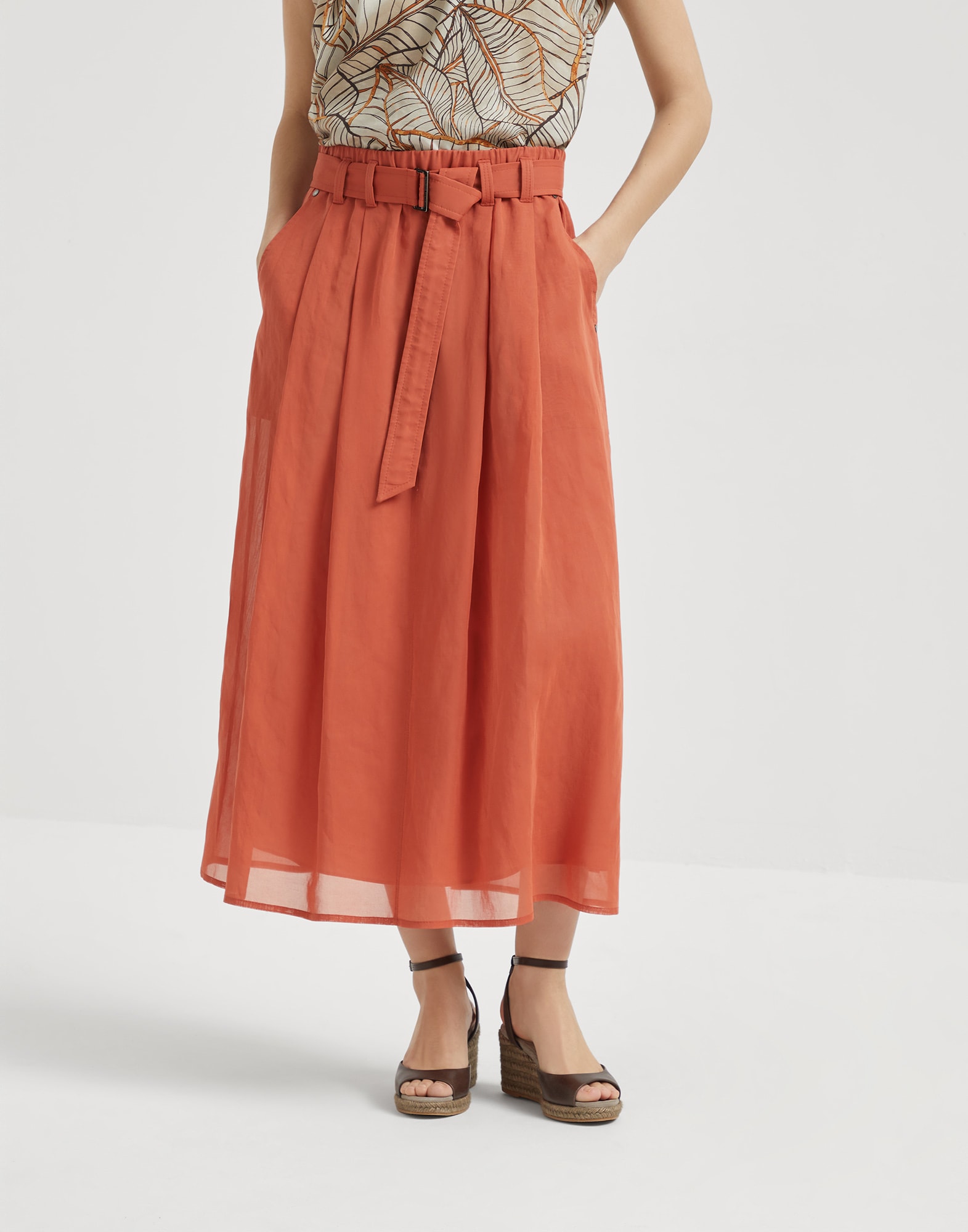 Cotton organza full skirt with monili