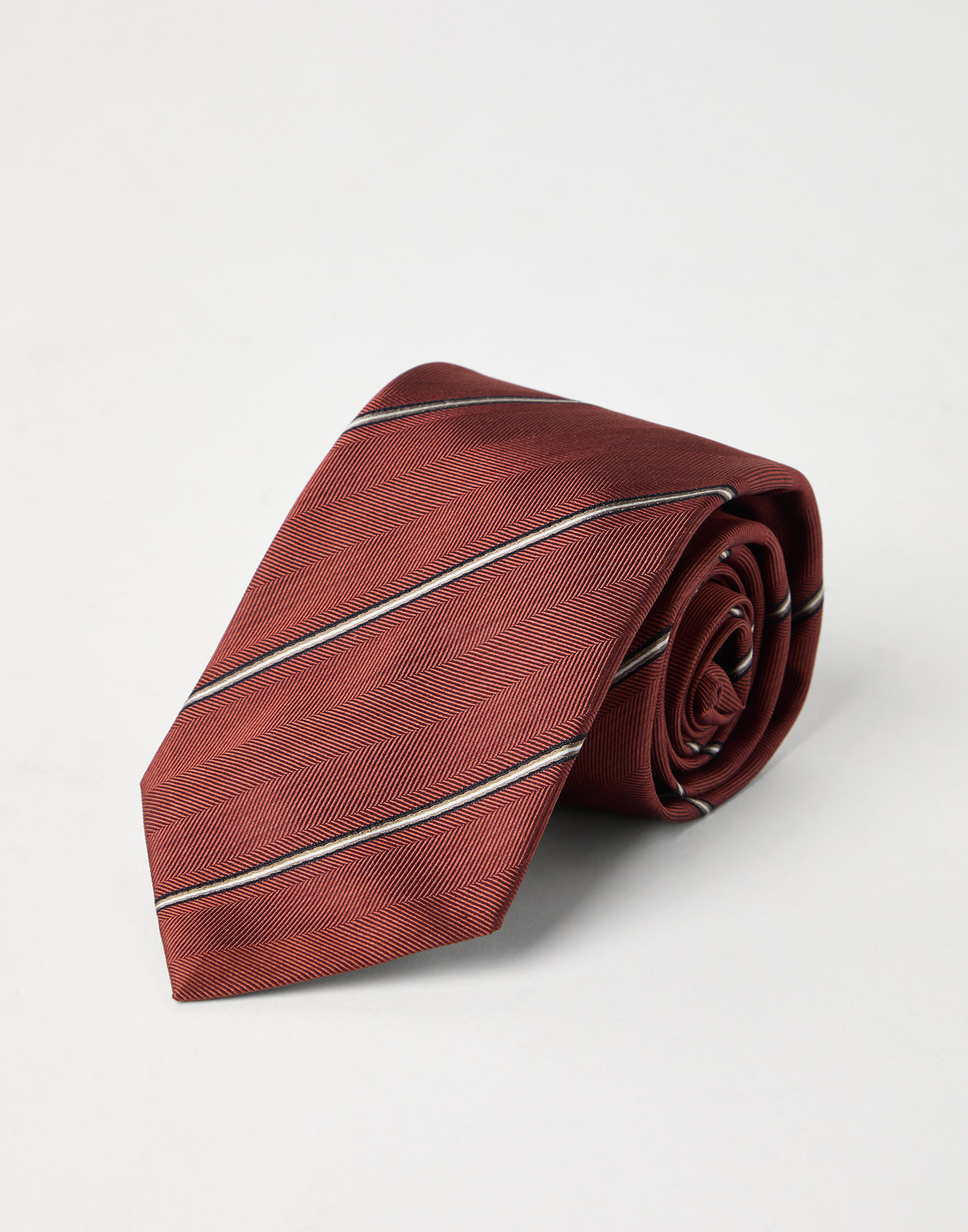 Regimental stripe silk tie