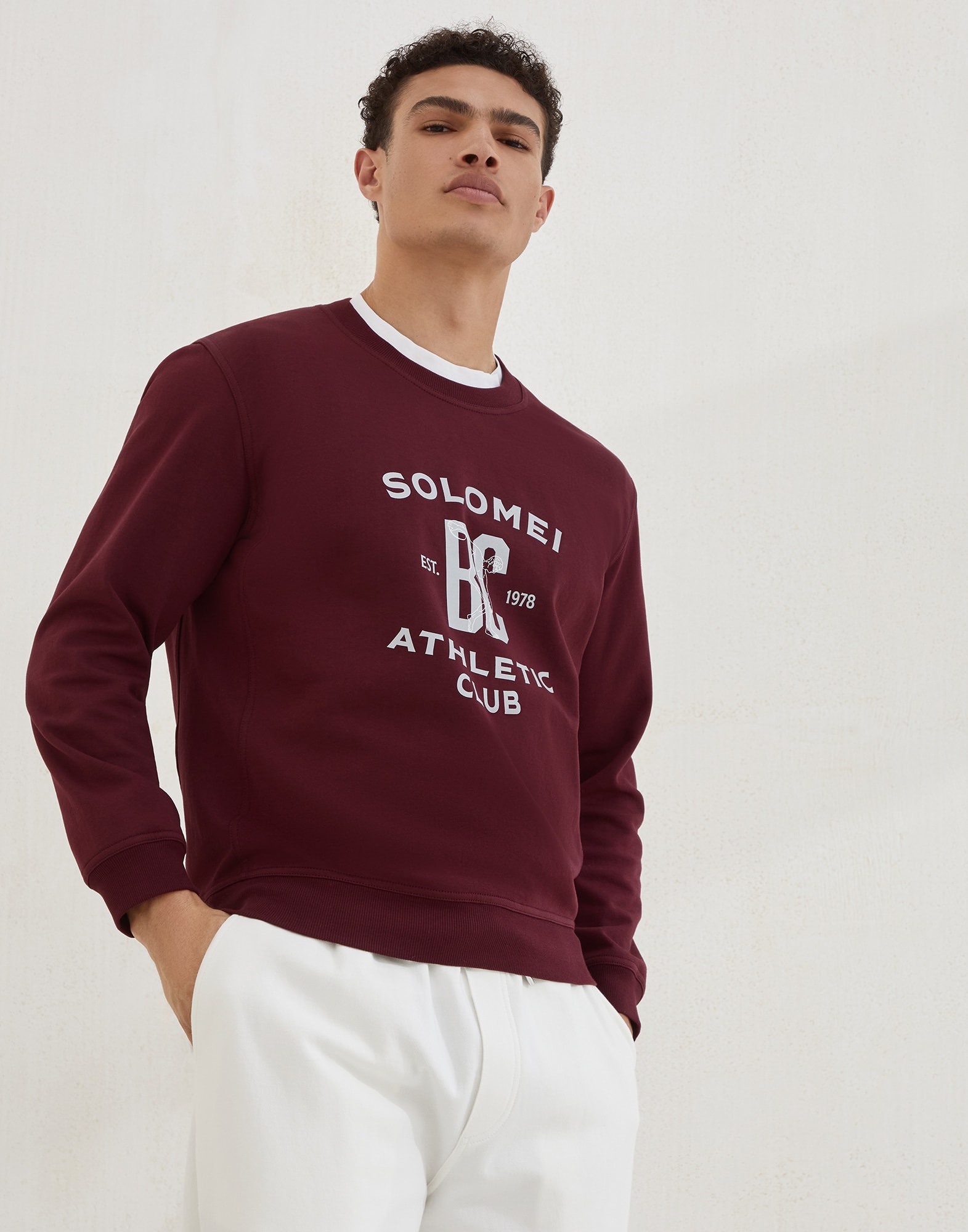 Techno cotton French terry sweatshirt with print