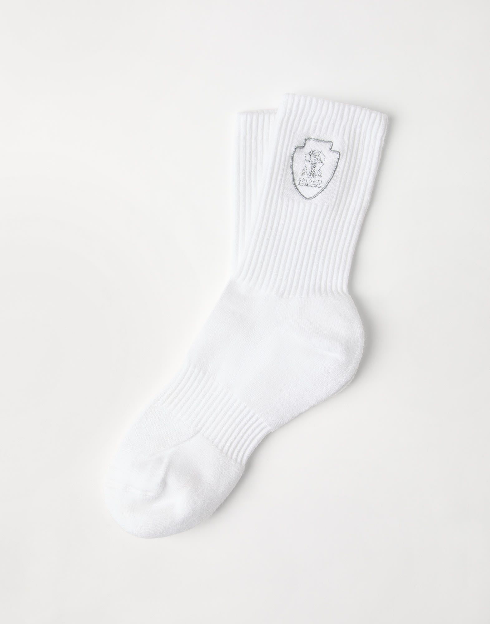 Techno cotton rib knit socks with embroidered logo