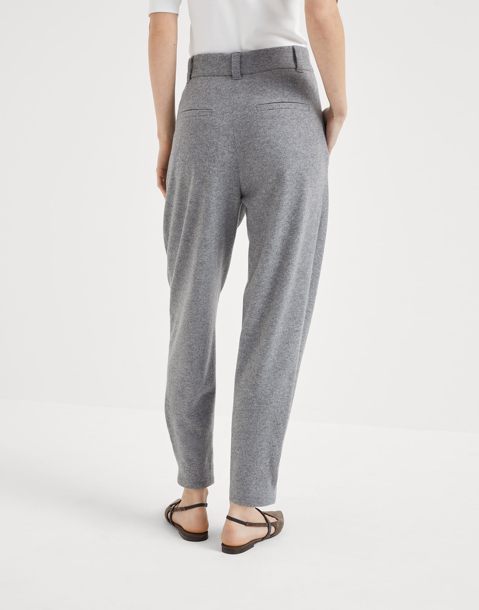 Cashmere jersey tailored trousers